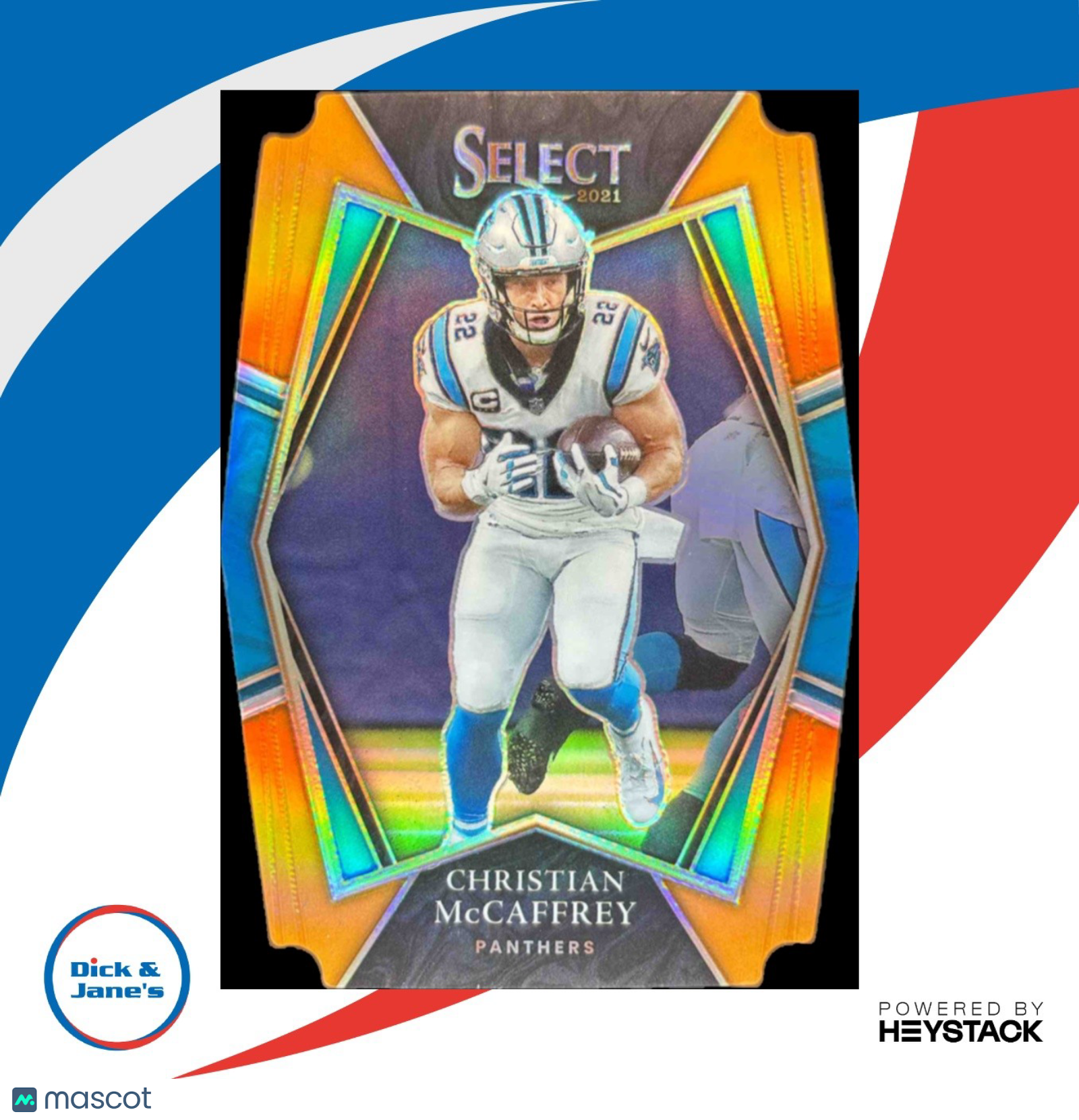 2021 Select Christian McCaffrey Orange Prizm Die Cut /249 Carolina Panthers