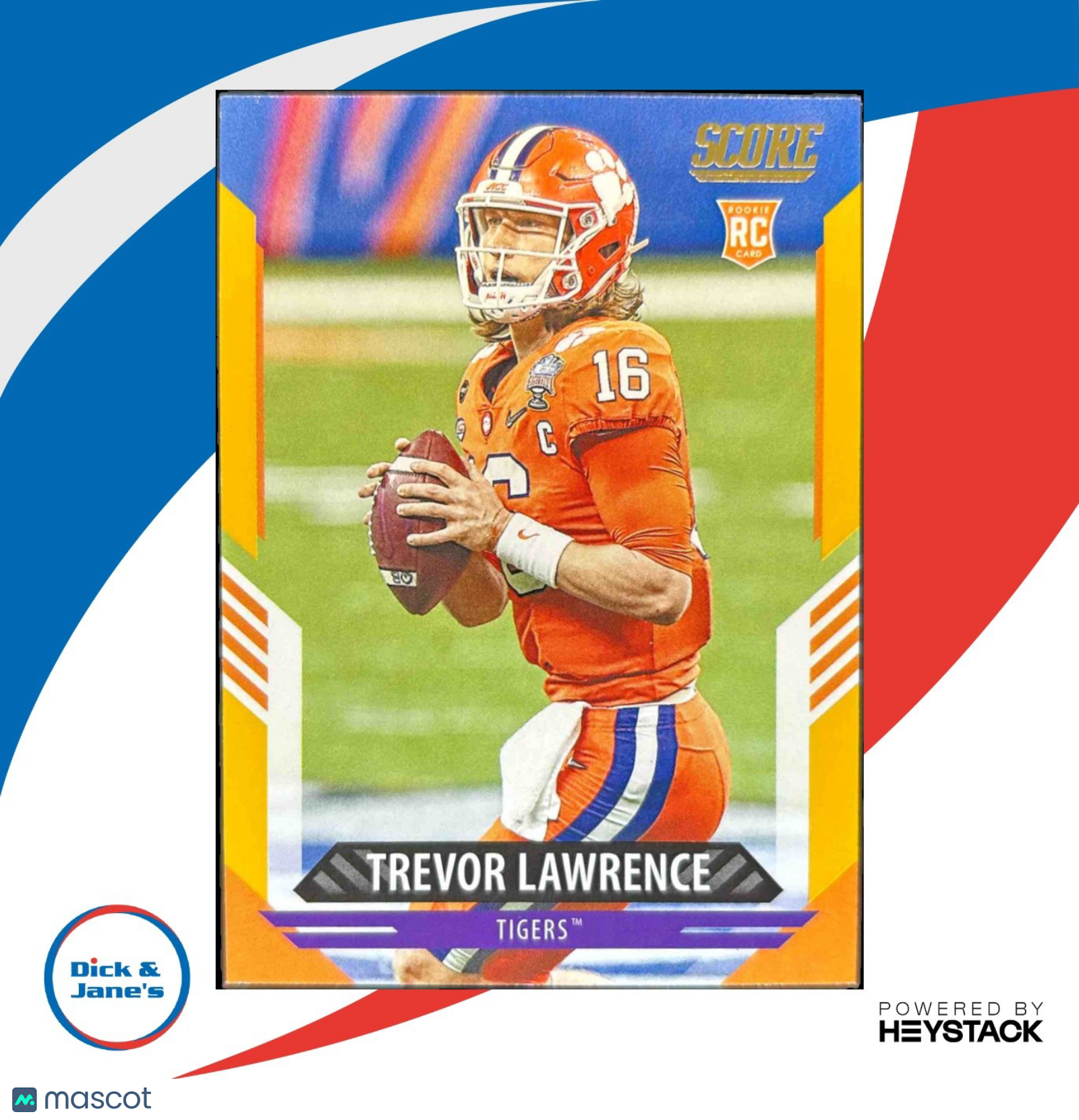 2021 Panini Score Trevor Lawrence Gold #301 RC Clemson Tigers