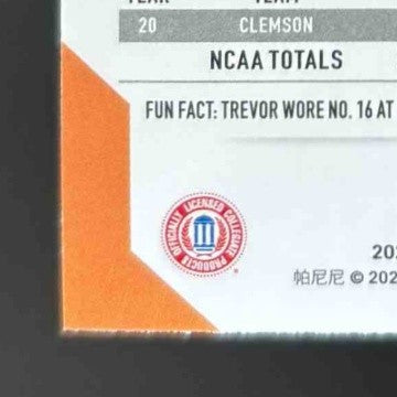 2021 Panini Score Trevor Lawrence Gold #301 RC Clemson Tigers