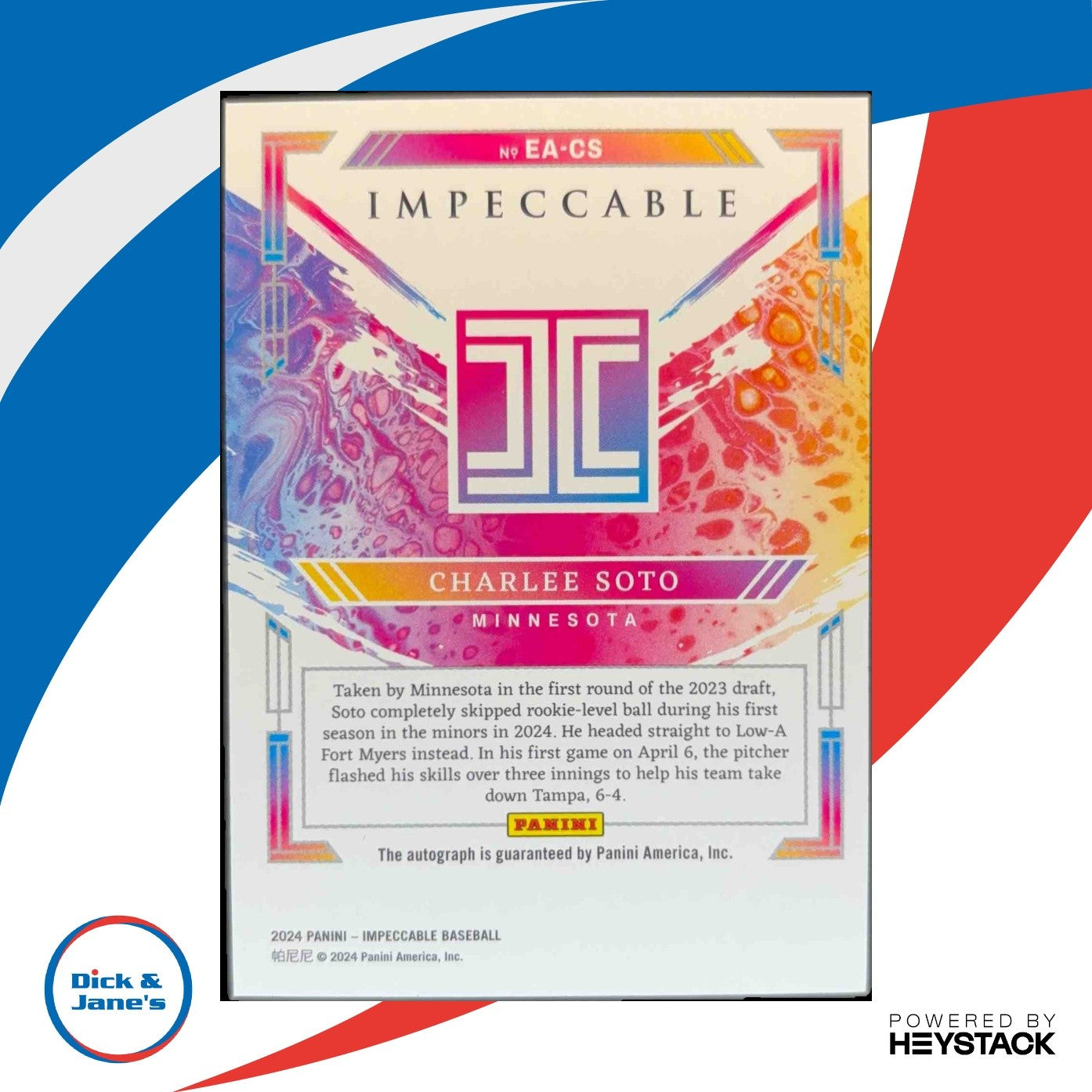 2024 Panini Impeccable Charlee Soto Extravagance Auto 9/49 #24 Minnesota Twins