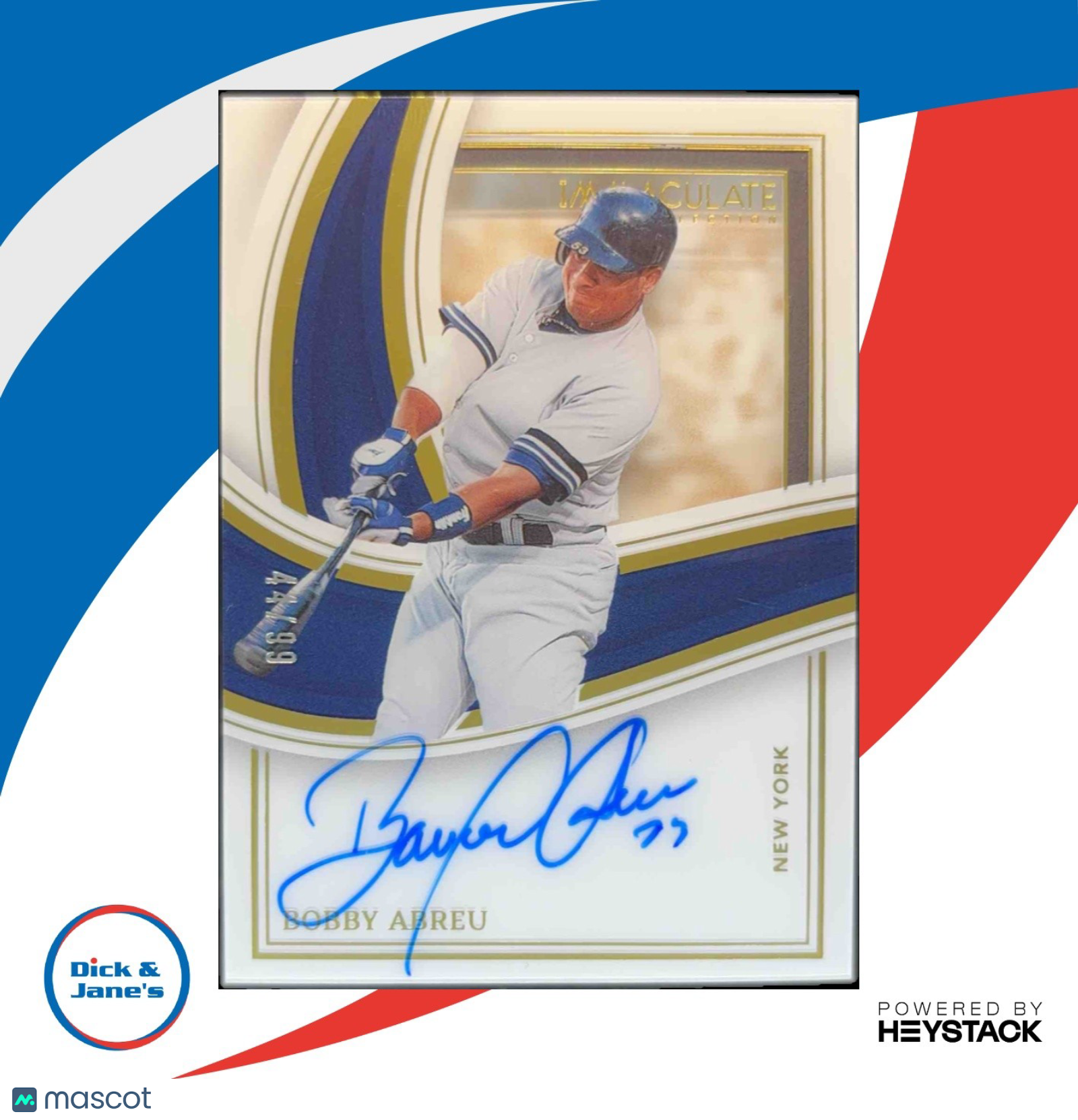 2022 Panini Immaculate Bobby Abreu Shadowbox Signatures /99 Auto Phillies