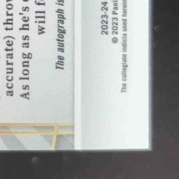 2024 National Treasures Quinn Ewers 23 UPD Youth Explosion Signatures SilverAuto