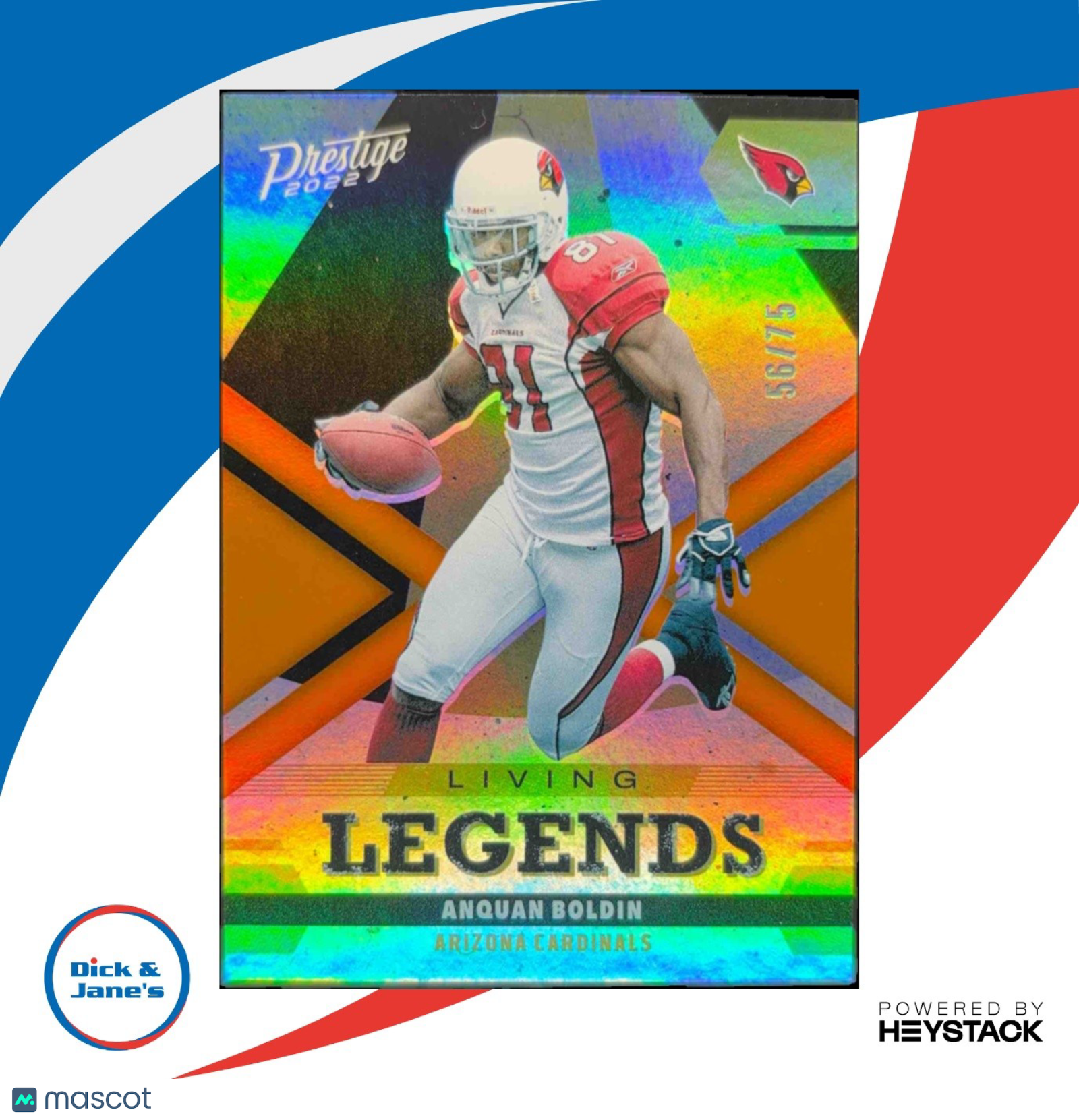 2022 Prestige Anquan Boldin Living Legends Xtra Points Orange 56/75 Cardinals