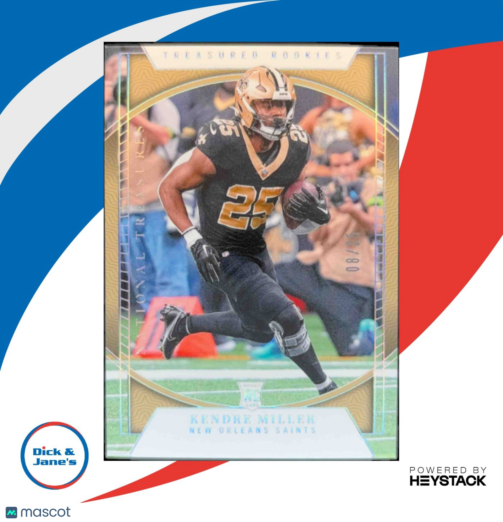 2023 National Treasures Kendre Miller Treasured Rookies Holo Silver /25 Saints