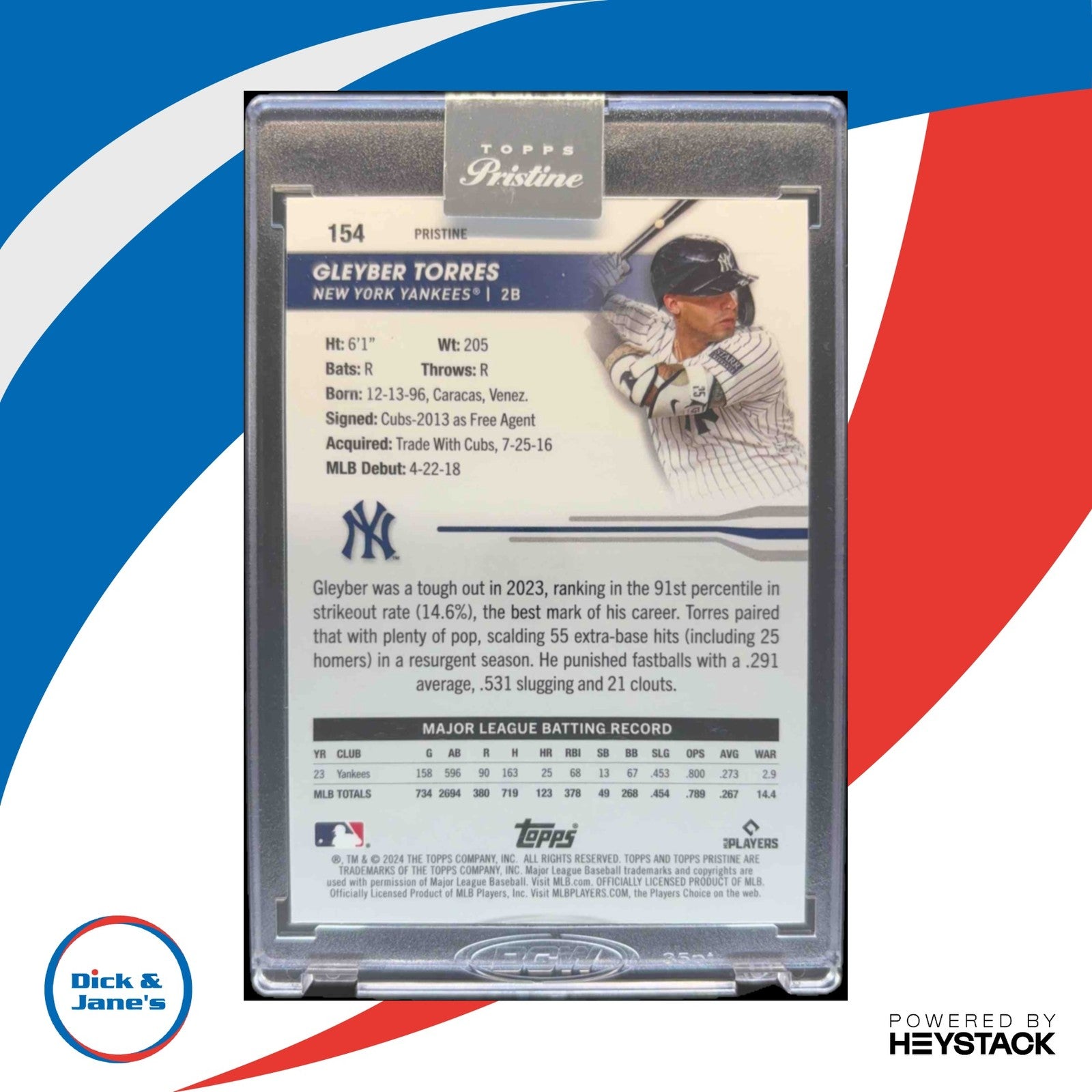 2024 Topps Pristine Gleyber Torres Purple Refractor 74/99 #154 New York Yankees