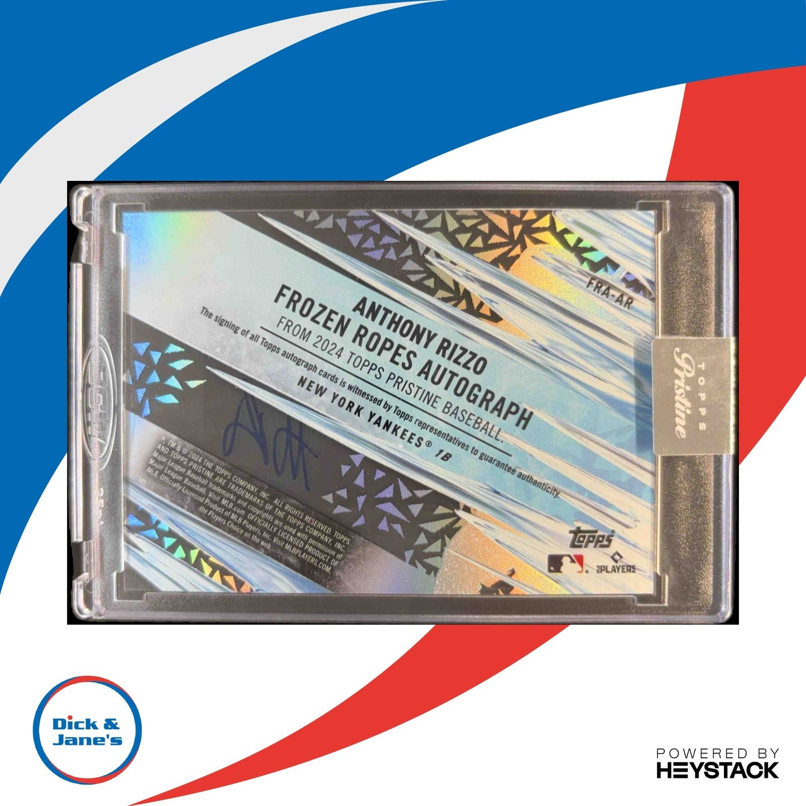 2024 Topps Pristine Anthony Rizzo Frozen Ropes Auto #FRA-AR New York Yankees