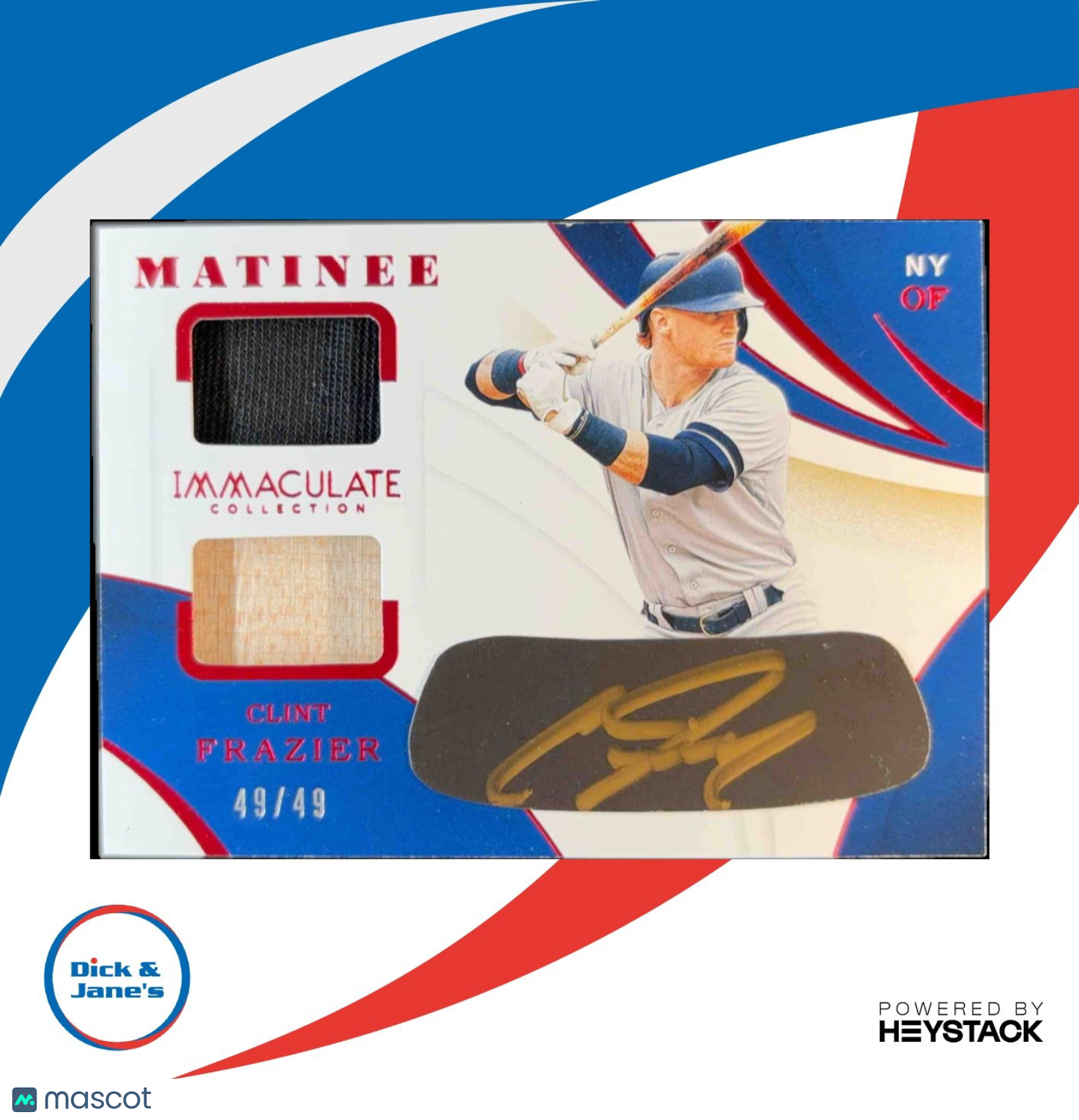 2020 Panini Immaculate Collection Clint Frazier Matinee/49 Auto New York Yankees