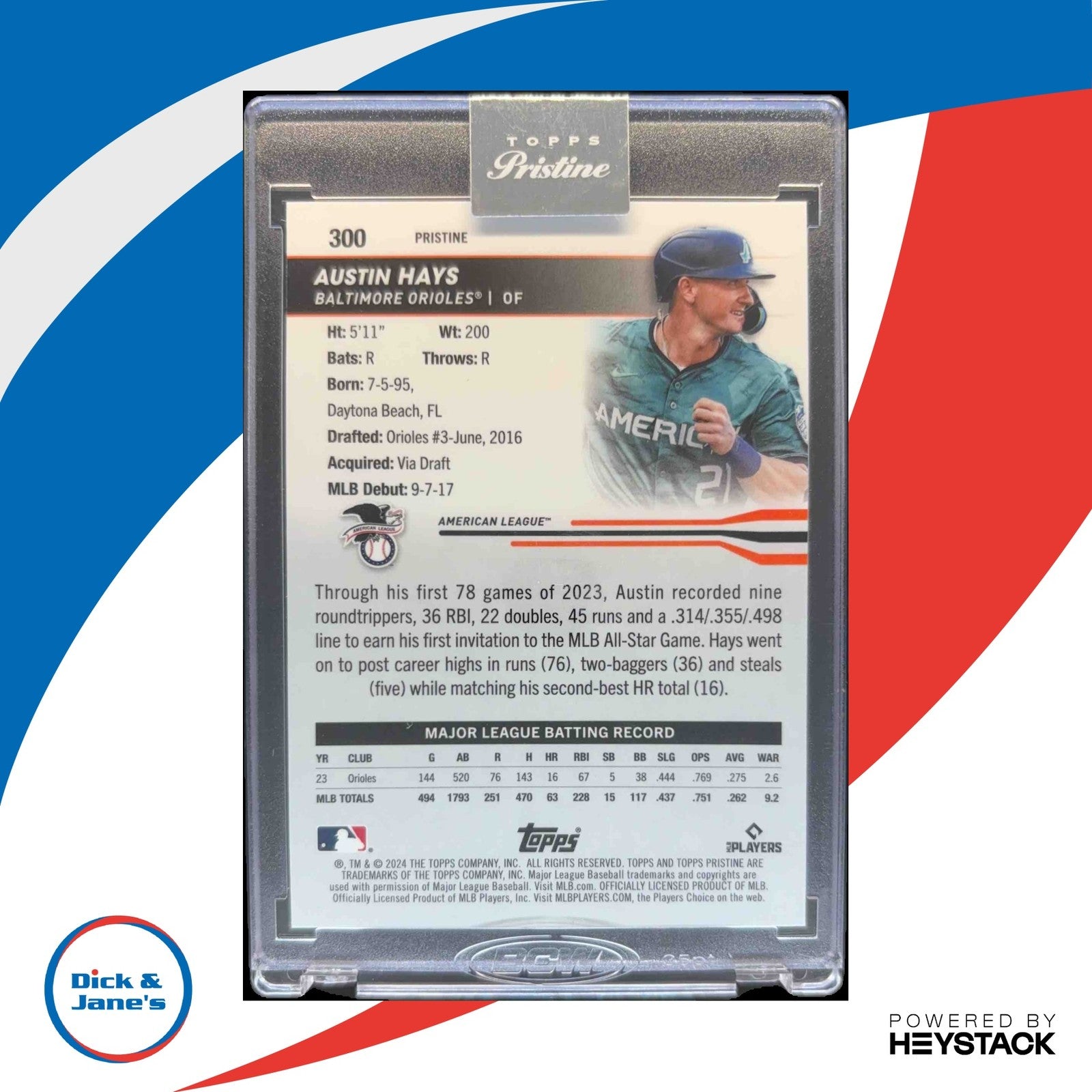 2024 Topps Pristine Austin Hays Refractor #300 Baltimore Orioles