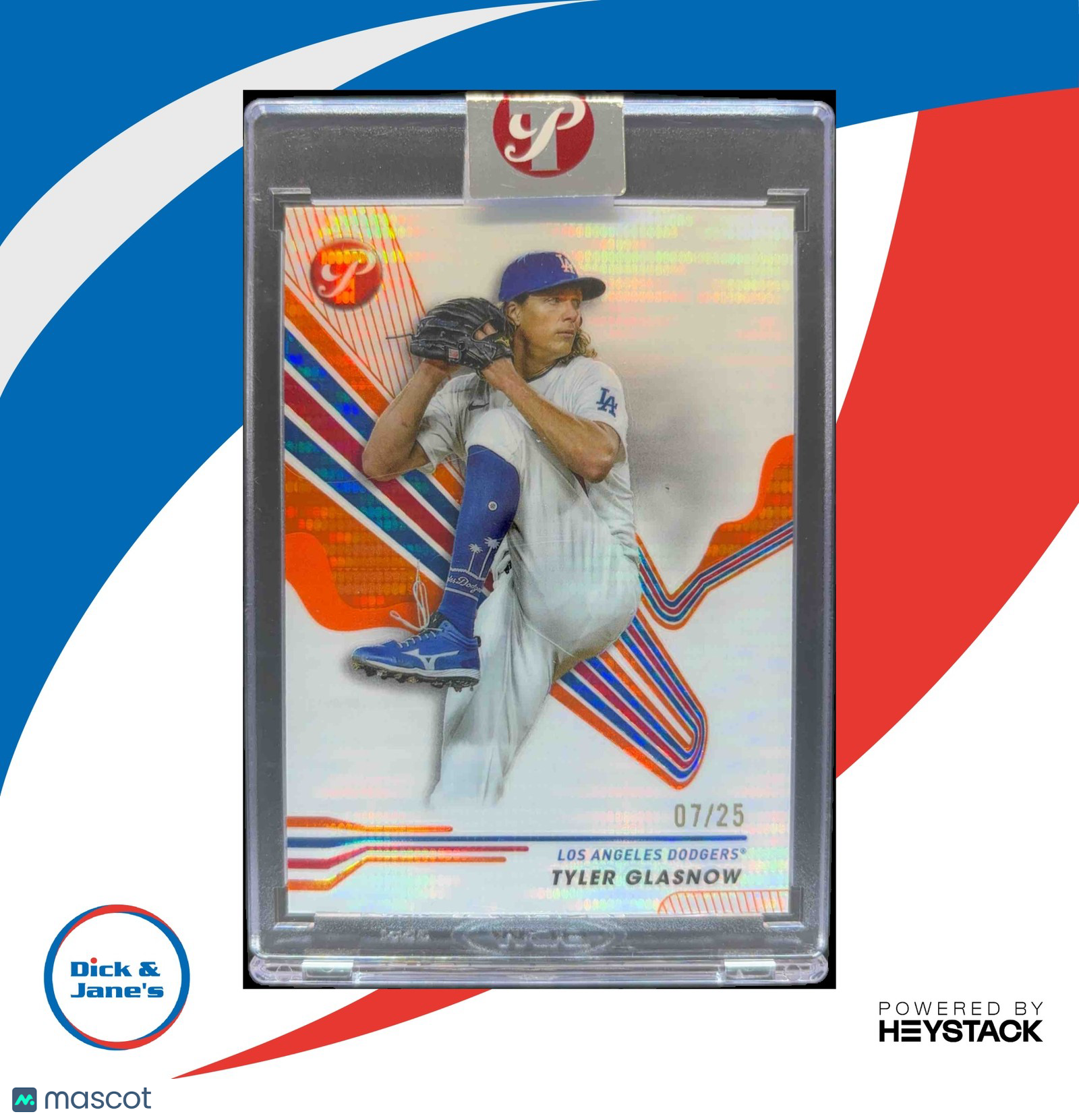 2024 Topps Pristine Tyler Glasnow Orange Refractor 7/25 #249 Los Angeles Dodgers