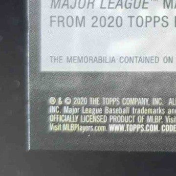 2020 Topps Nick Senzel Major League Material Relics #MLM-NS MEM Cincinnati Reds