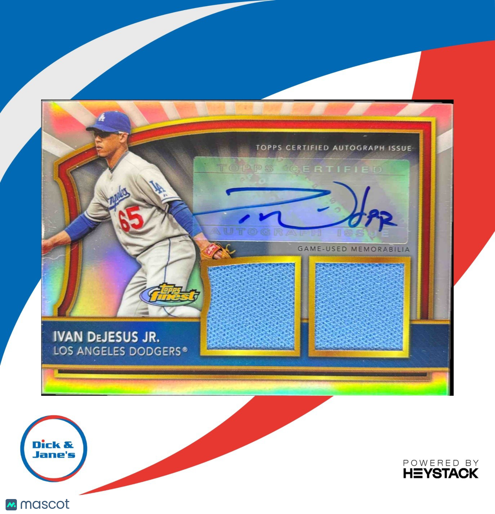 2011 Topps Finest Ivan DeJesus Jr. Rookie Dual Relic Auto Refractor 272/499