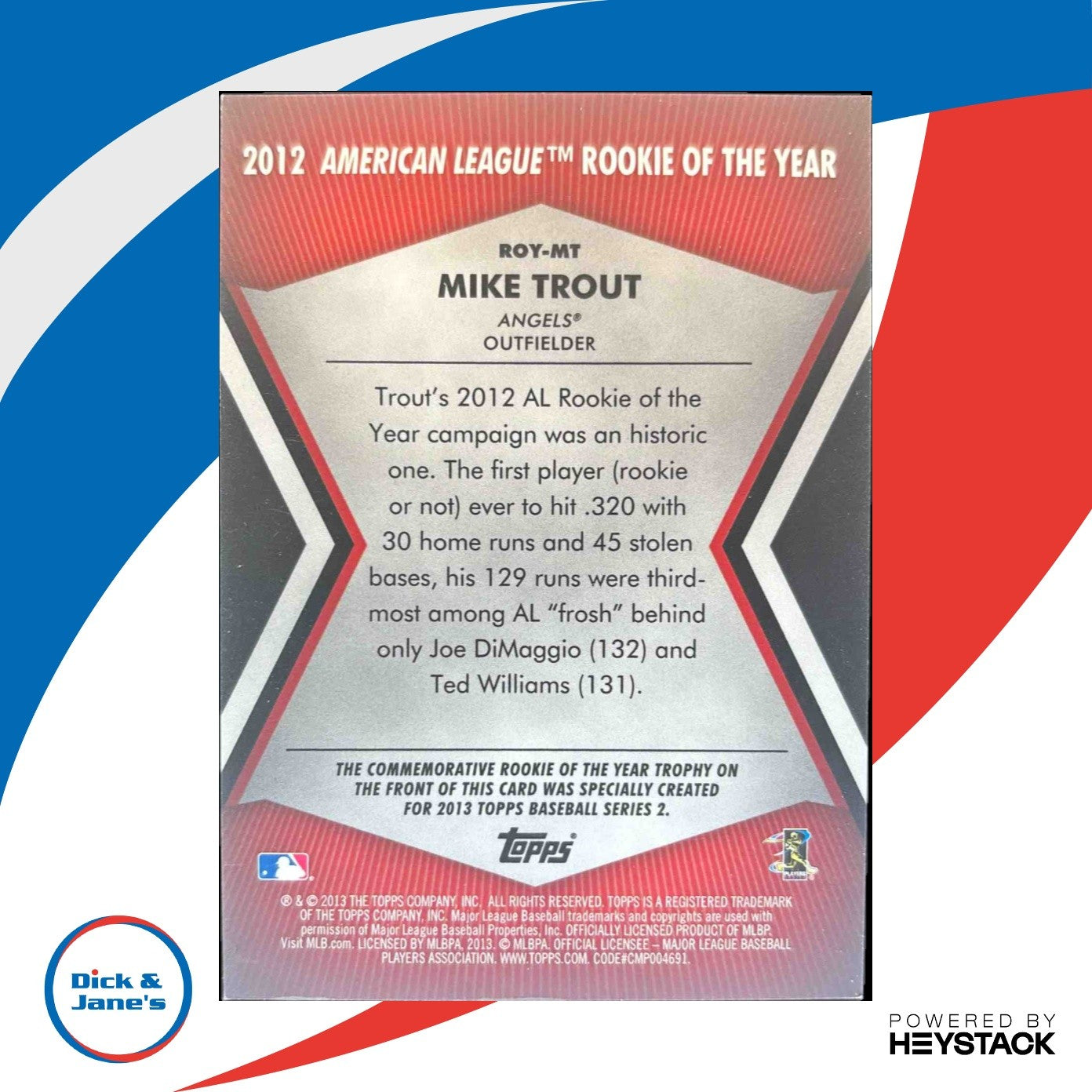 2013 Topps Mike Trout Rookie of the Year Award Winners Trophy #ROY-MT Angels