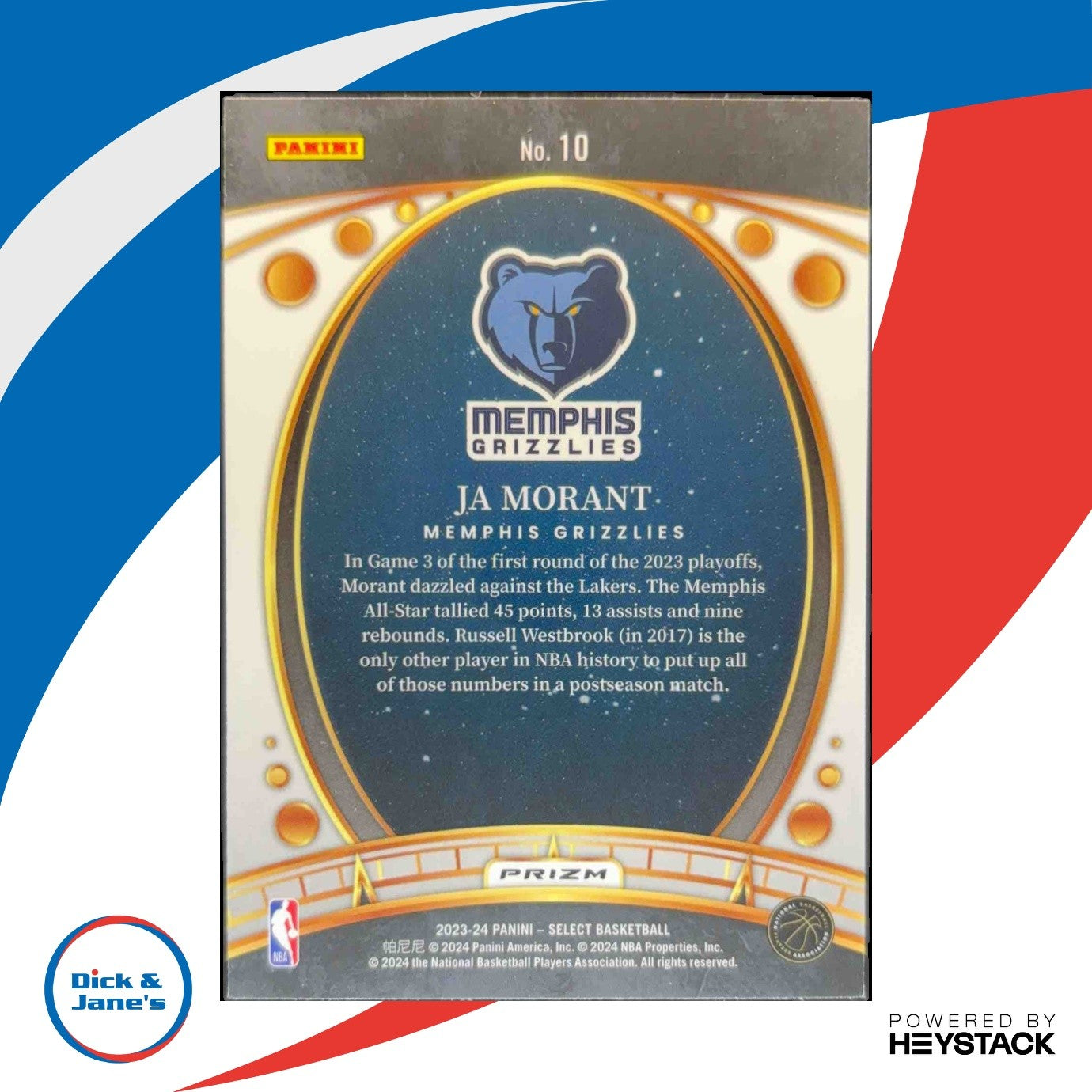 2023-24 Panini Select Ja Morant Lodestars #10 Memphis Grizzlies