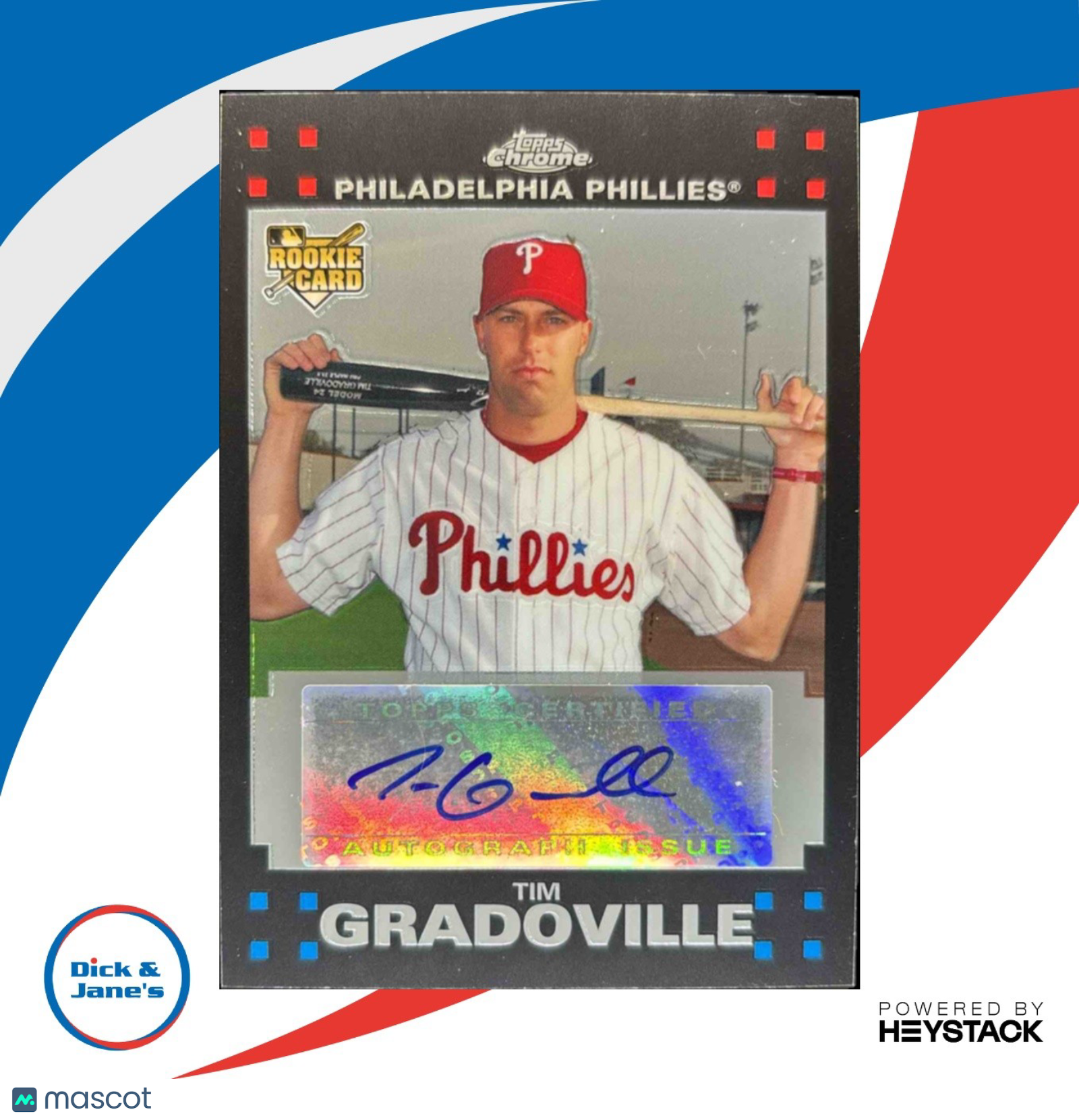 2007 Topps Chrome Tim Gradoville #361 Auto RC Philadelphia Phillies