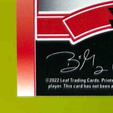 2022 Leaf Valiant Aidan O'Connell All American Auto Green/40 Purdue Boilermakers