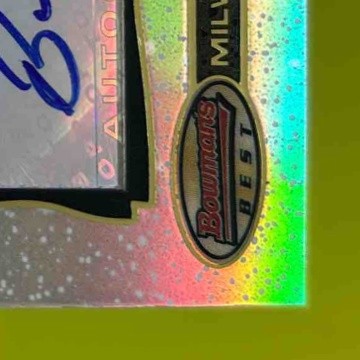 2007 Bowman 's Best Bill Hall #36 Auto Milwaukee Brewers