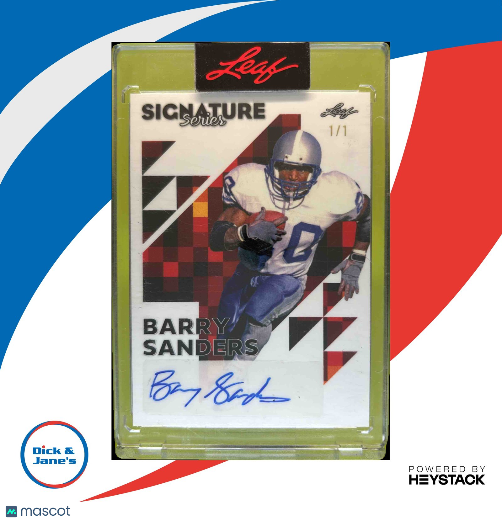 2023 Leaf Signature Series Barry Sanders 1/1 #BA-BS1 Auto Detroit Lions