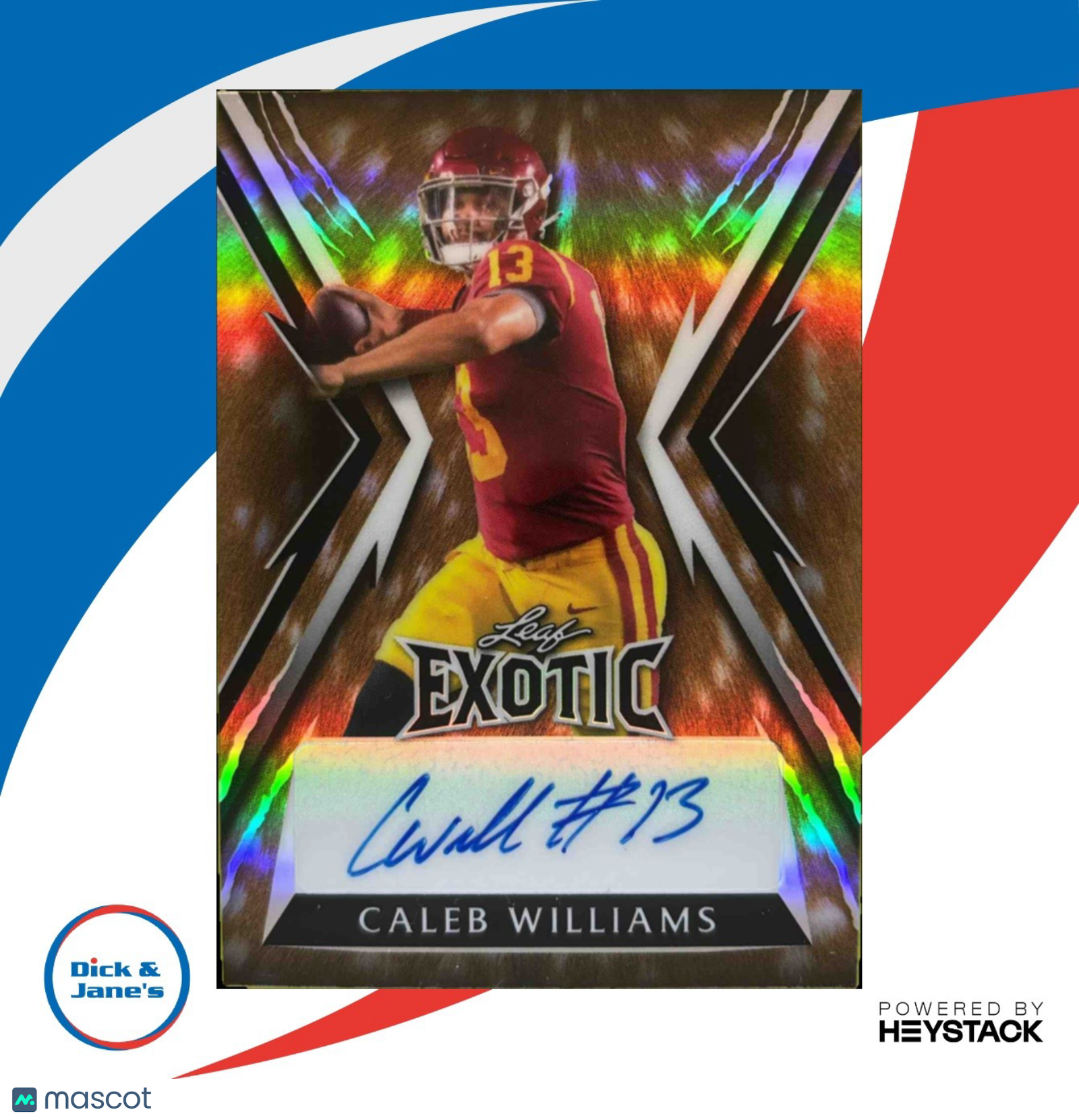 2023 Leaf Exotic Caleb Williams Prismatic Deer /6 #BA-CW1 Auto