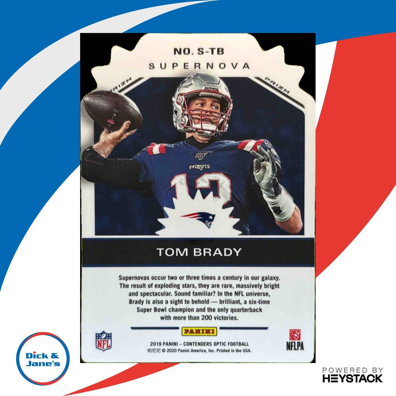 2019 Panini Contenders Optic Tom Brady Supernova Die Cuts New England Patriots