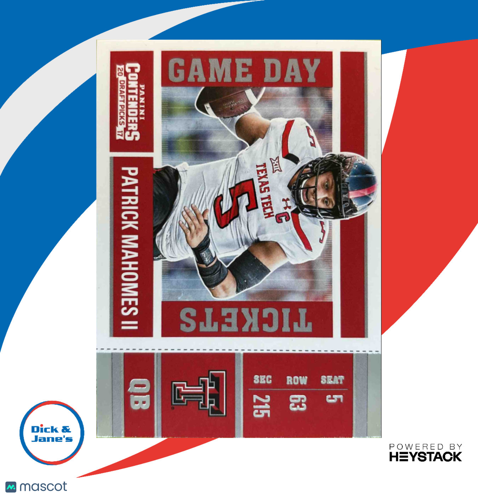 2017 Panini Contenders Draft Picks Patrick Mahomes II Game Day Tickets #15 RC