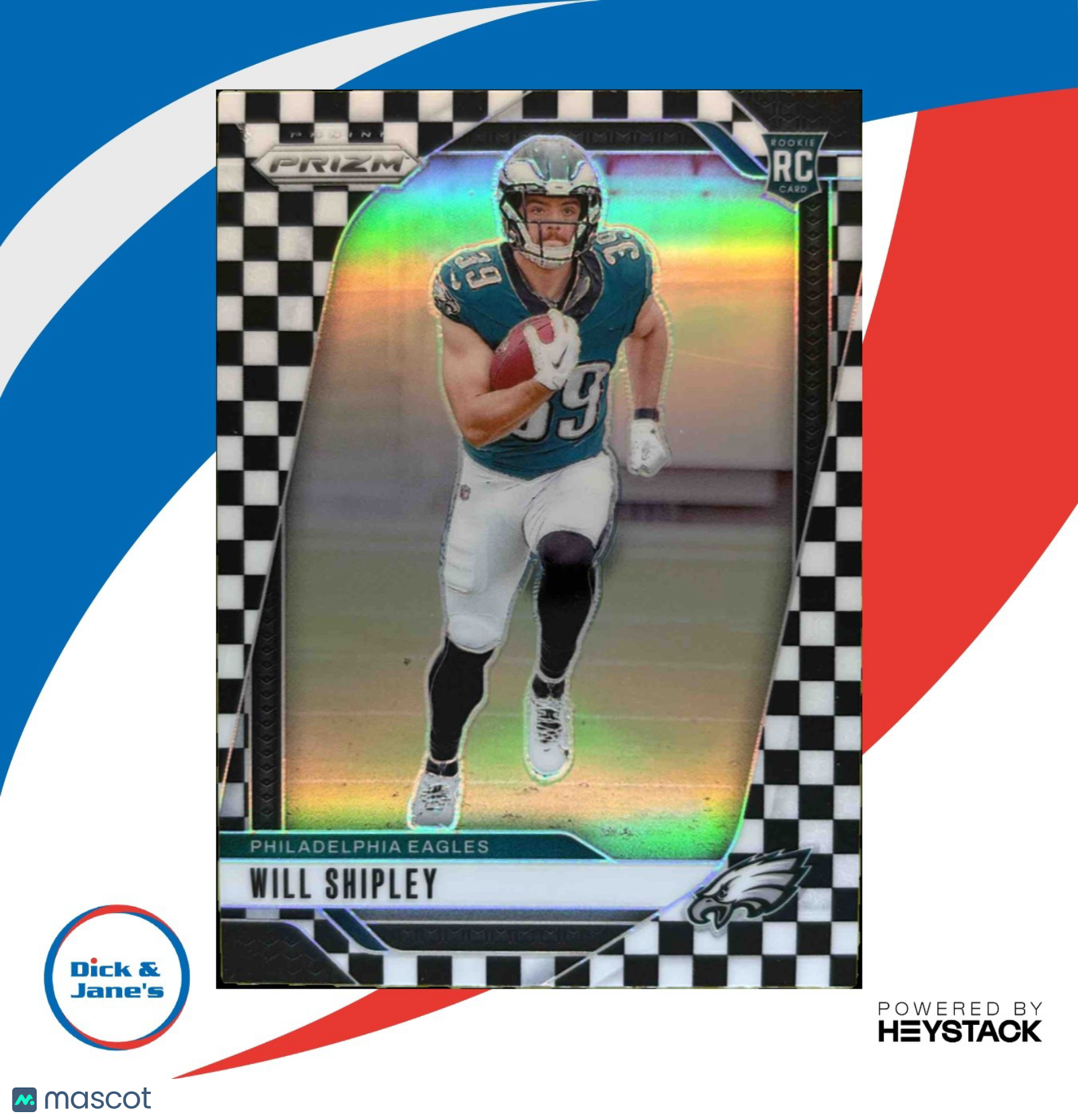 2024 Prizm Will Shipley Black and White Checker #397 Philadelphia Eagles Rookie