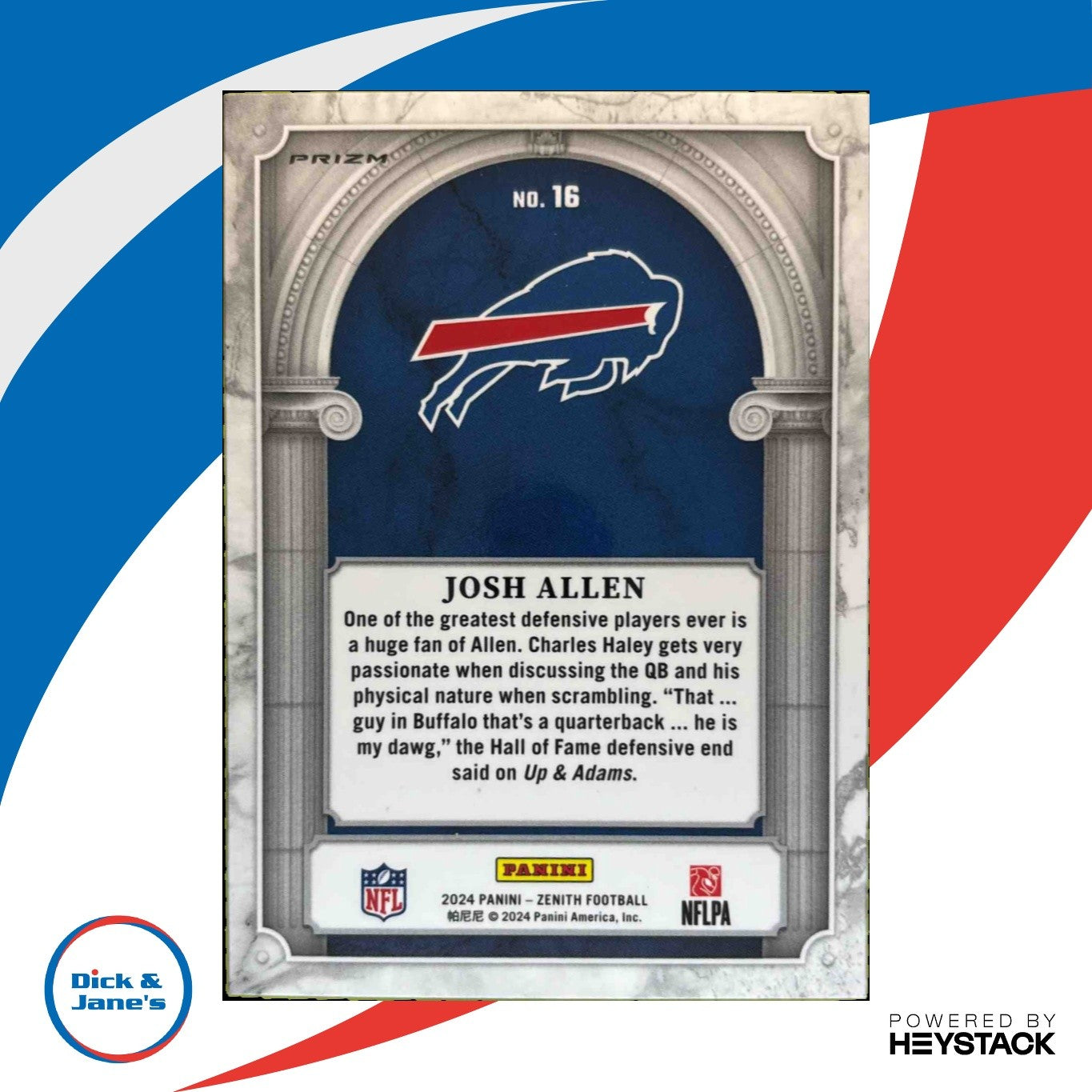2024 Panini Zenith Josh Allen Z Marquee Orange #16 Buffalo Bills