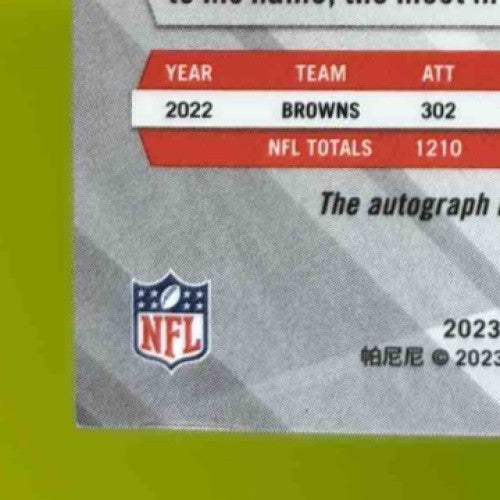 2023 Panini Phoenix Nick Chubb Auto Blue Ice 23/25 #49b SP VAR Cleveland Browns
