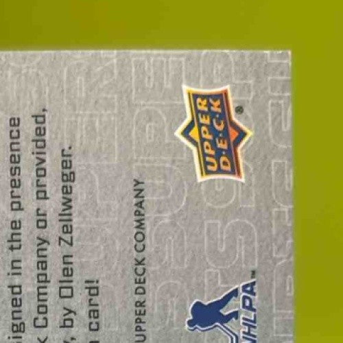 2024-25 Upper Deck SPx Olen Zellweger SuperScripts Rookies Gold 67/99 Auto Ducks