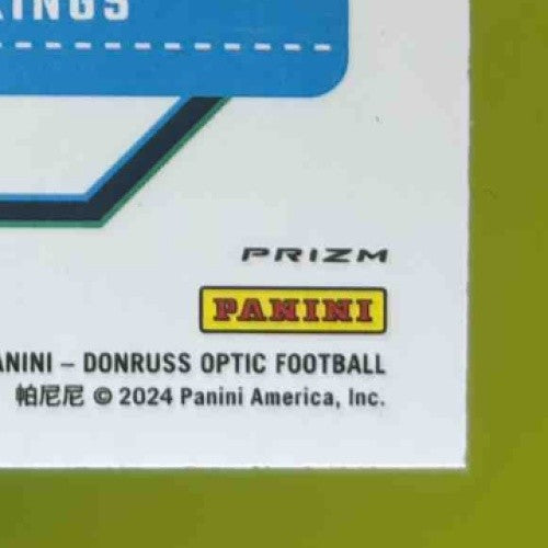 2024 Optic J.J. McCarthy Purple Shock 235 Rated Rookie Minnesota Vikings