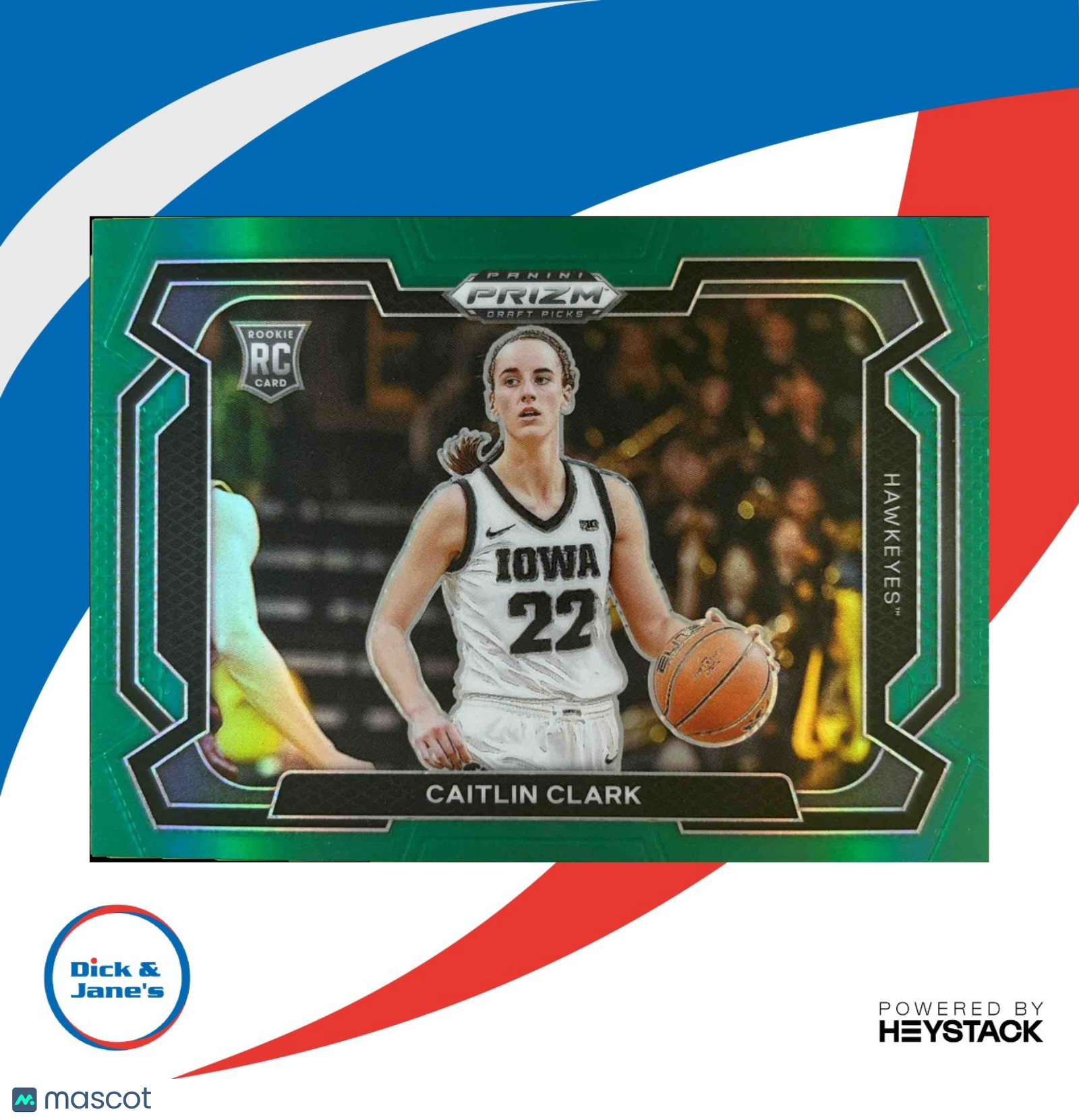 2024 Panini Prizm Draft Picks Collegiate Caitlin Clark Green #57b RC VAR