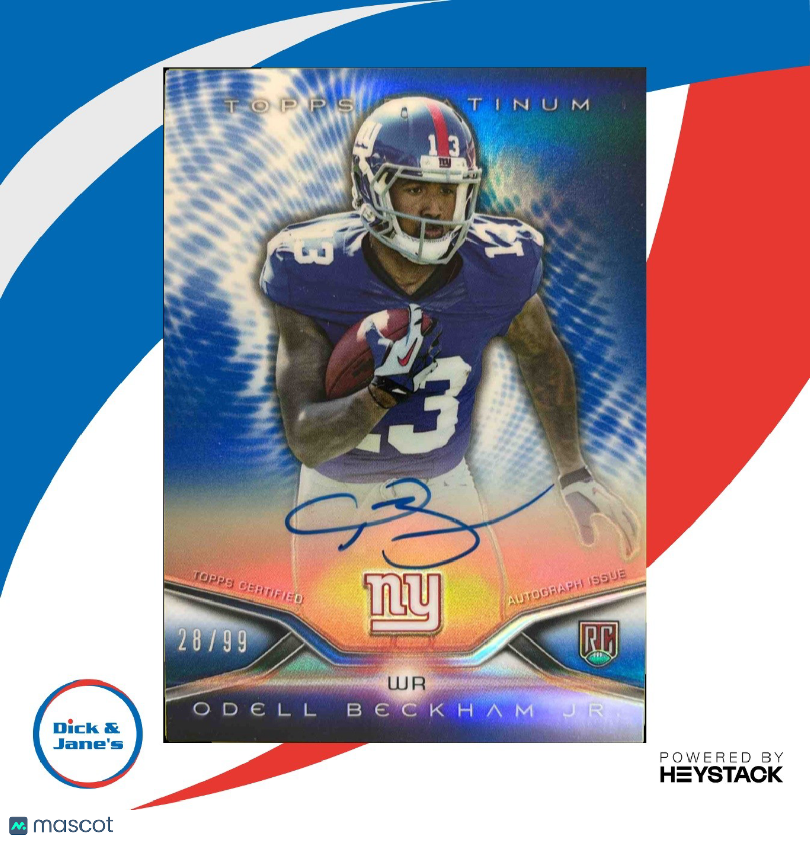 2014 Topps Platinum Odell Beckham Jr. Auto Blue Refractor 28/99 Giants Rookie