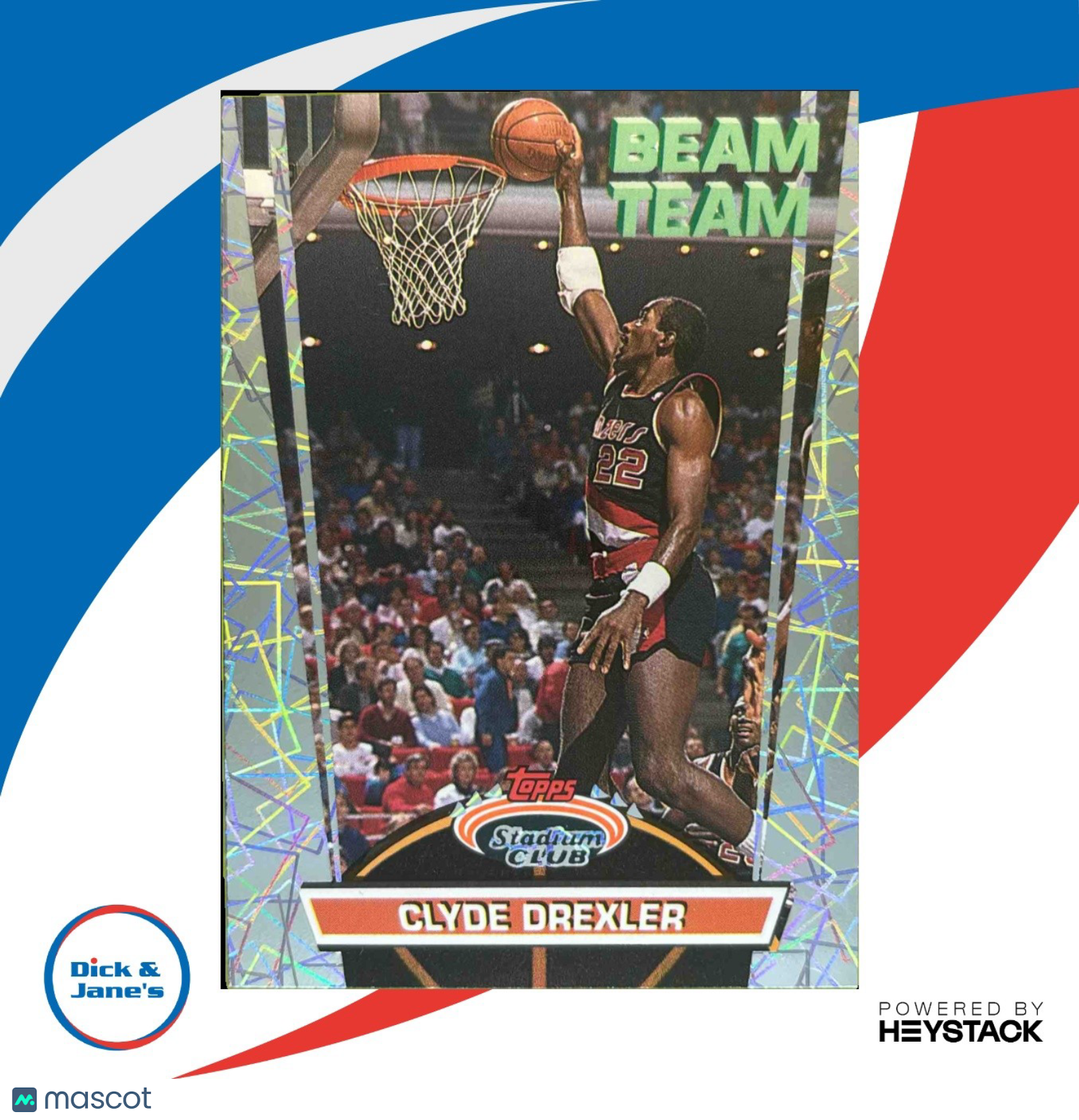 1992-93 Topps Stadium Club Clyde Drexler Beam Team #4 Portland Trail Blazers
