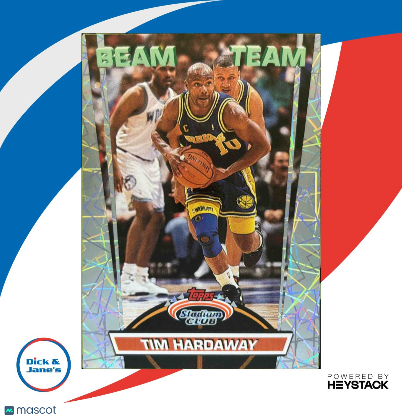 1992-93 Topps 93 Stadium Club Tim Hardaway Beam Team #14 Golden State Warriors