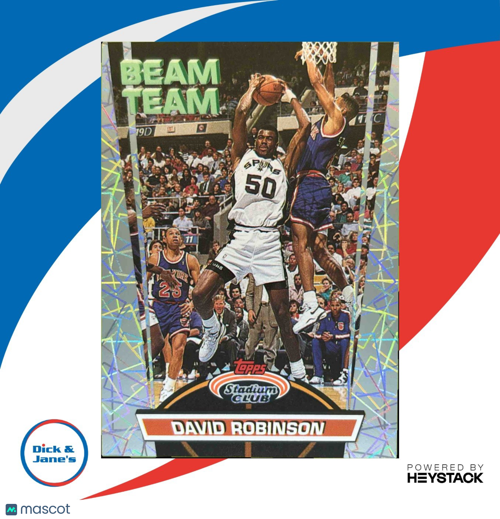1992-93 Topps 93 Stadium Club David Robinson Beam Team #20 San Antonio Spurs