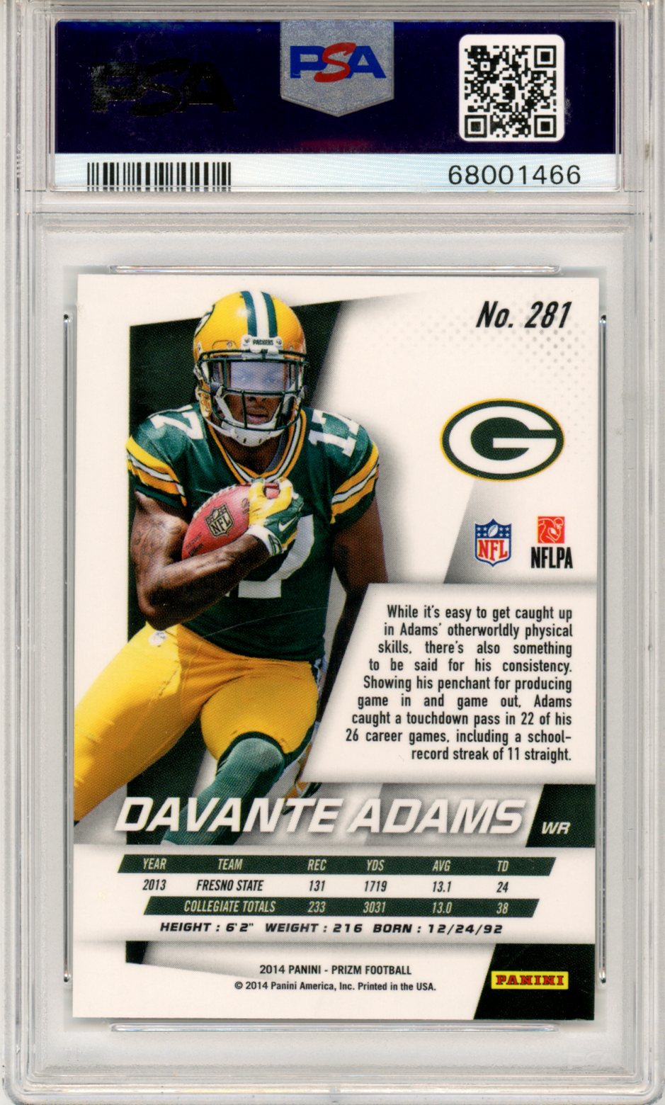 2014 Panini Prizm Davante Adams #281 PSA 10