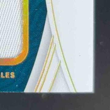 2021 National Treasures DeVonta Smith Rookie NFL Gear Combo Materials Gold 1/10