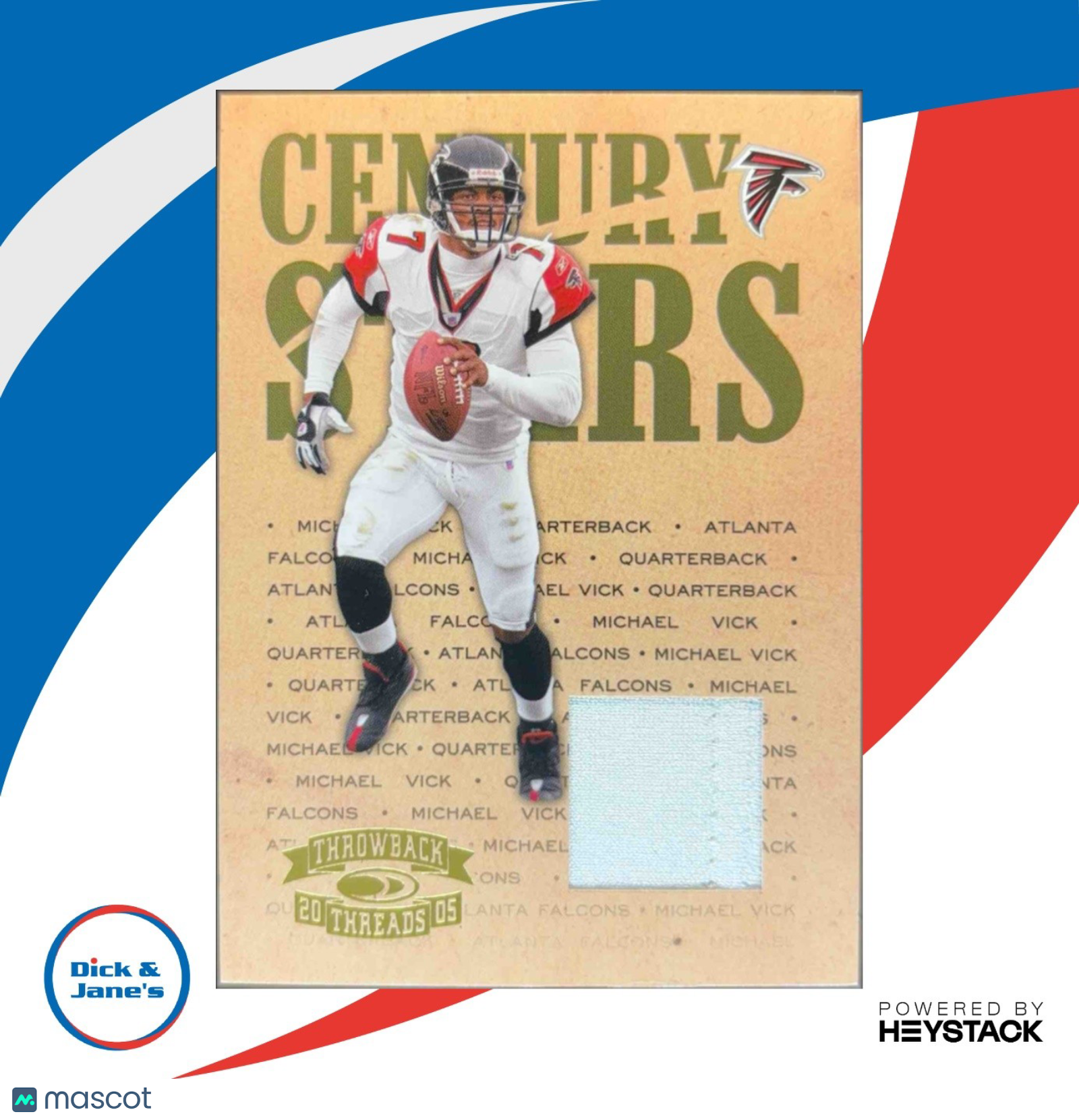 2005 Donruss Throwback Threads Michael Vick Century Stars Material /100 Falcons