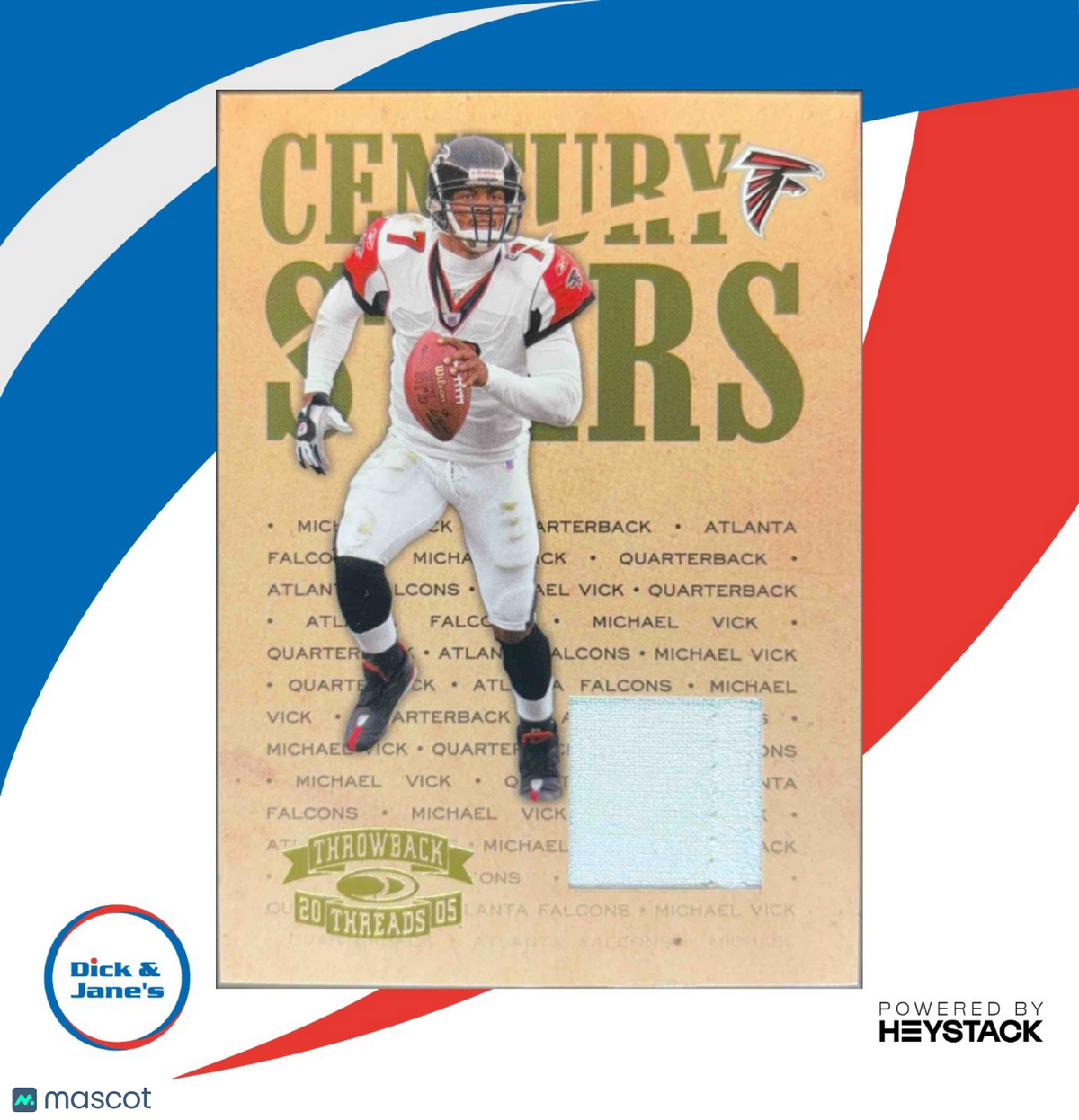 2005 Donruss Throwback Threads Michael Vick Century Stars Material /100 Falcons