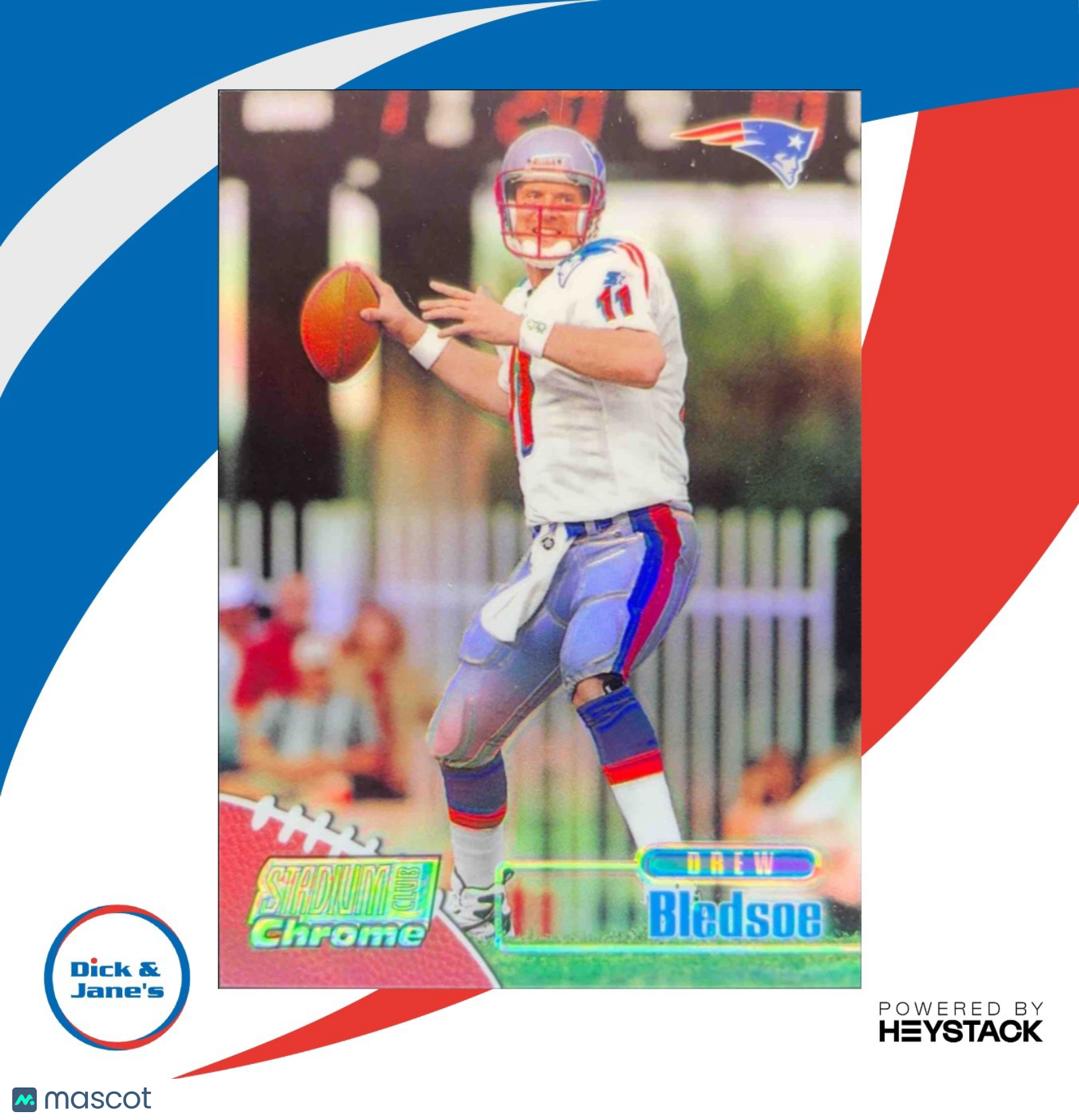 1998 Topps Stadium Club Drew Bledsoe Chrome Refractor SCC18 New England Patriots