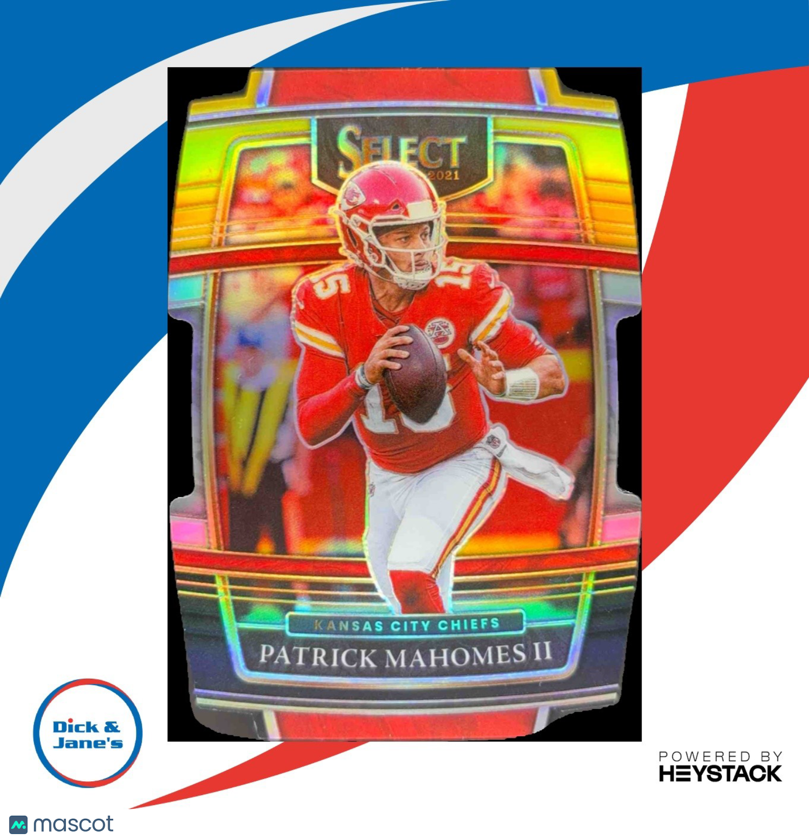 2021 Select Patrick Mahomes II Red and Yellow Prizm Die Cut Kansas City Chiefs
