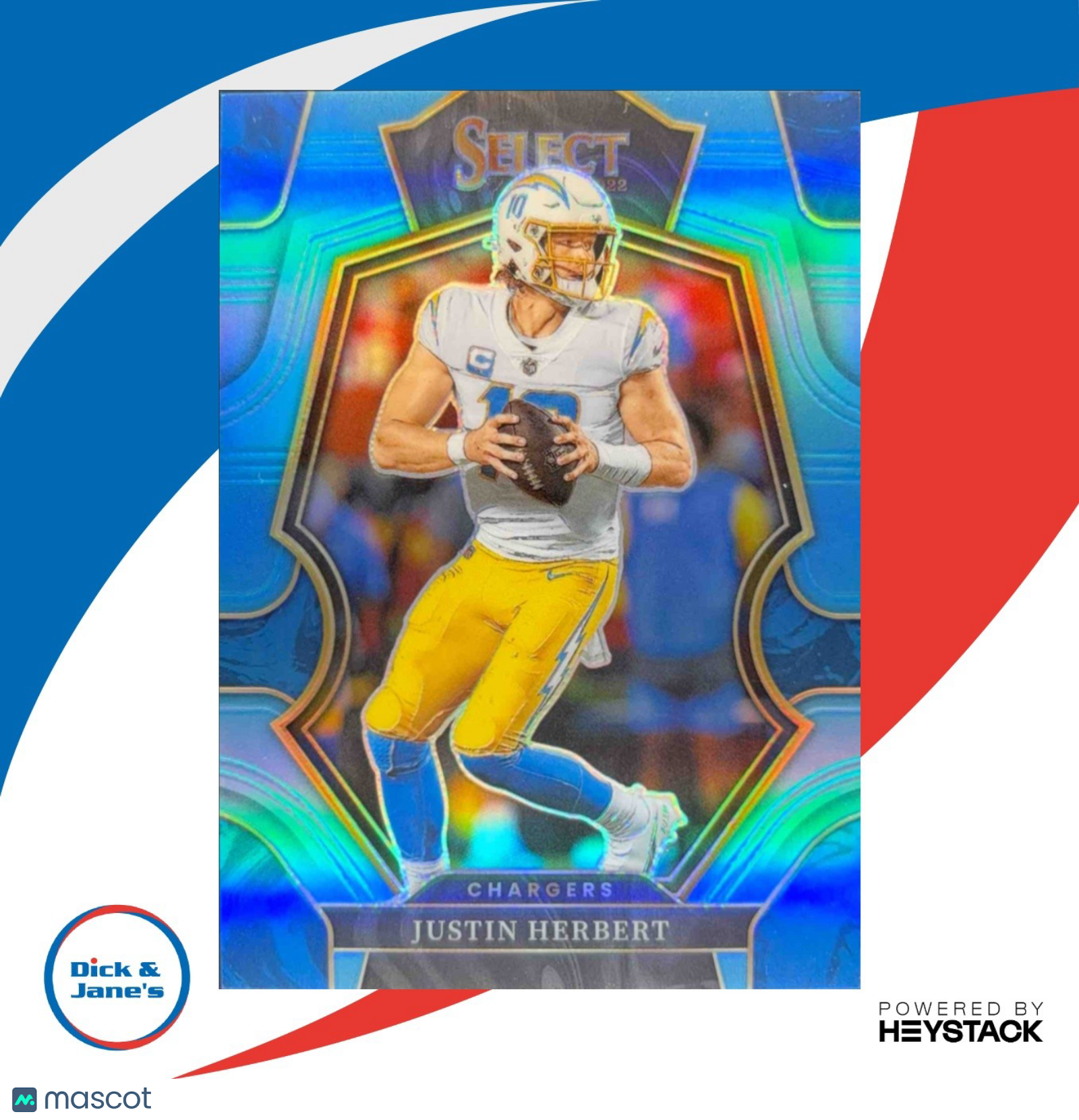 2022 Select Justin Herbert Light Blue Prizm 17/99 Premier Los Angeles Chargers
