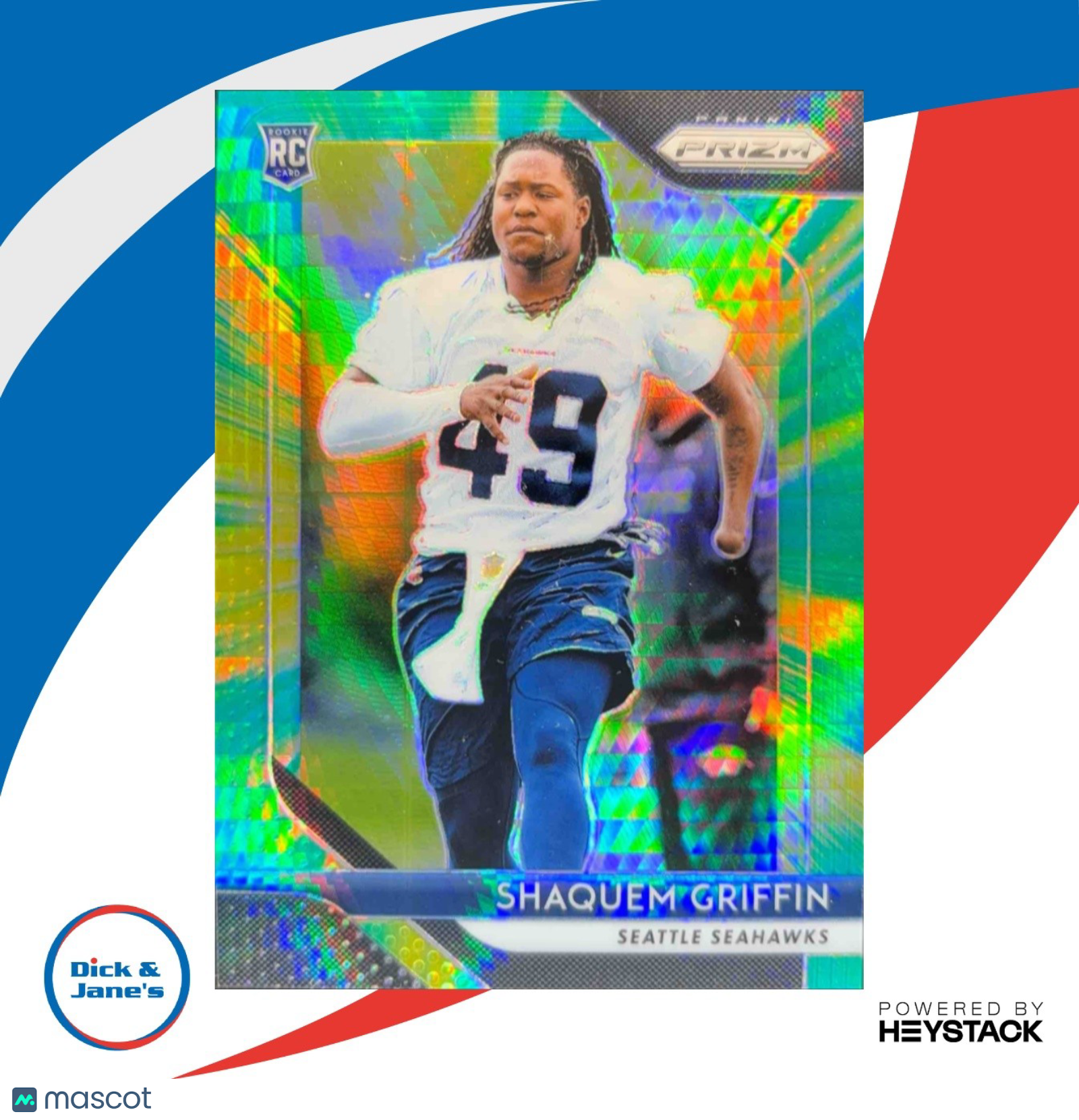 2018 Panini Prizm Shaquem Griffin Hyper 210/275 #279 RC Seattle Seahawks