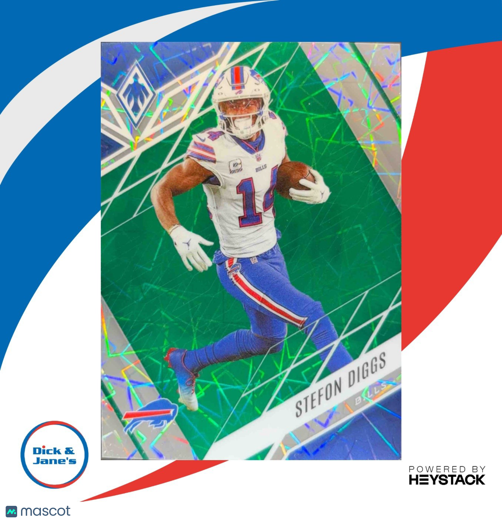 2022 Panini Phoenix Stefon Diggs Green Lazer 9/25 #1 Buffalo Bills