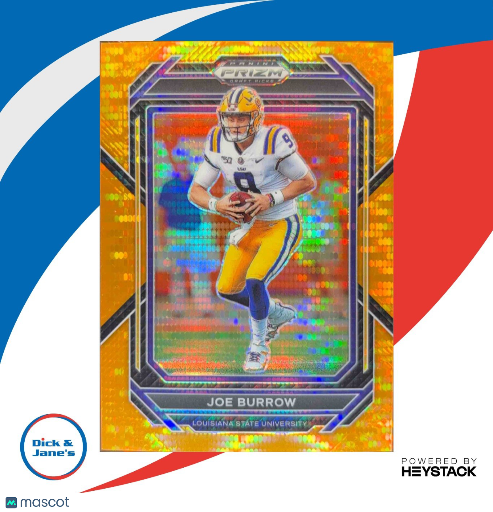 2023 Panini Prizm Draft Picks Joe Burrow Prizms Orange Pulsar 49/49 LSU Tigers