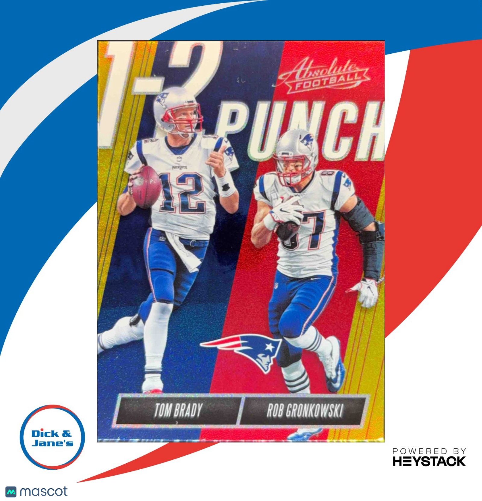 2018 Absolute Tom Brady / Rob Gronkowski 1-2 Punch Spectrum Gold NE Patriots