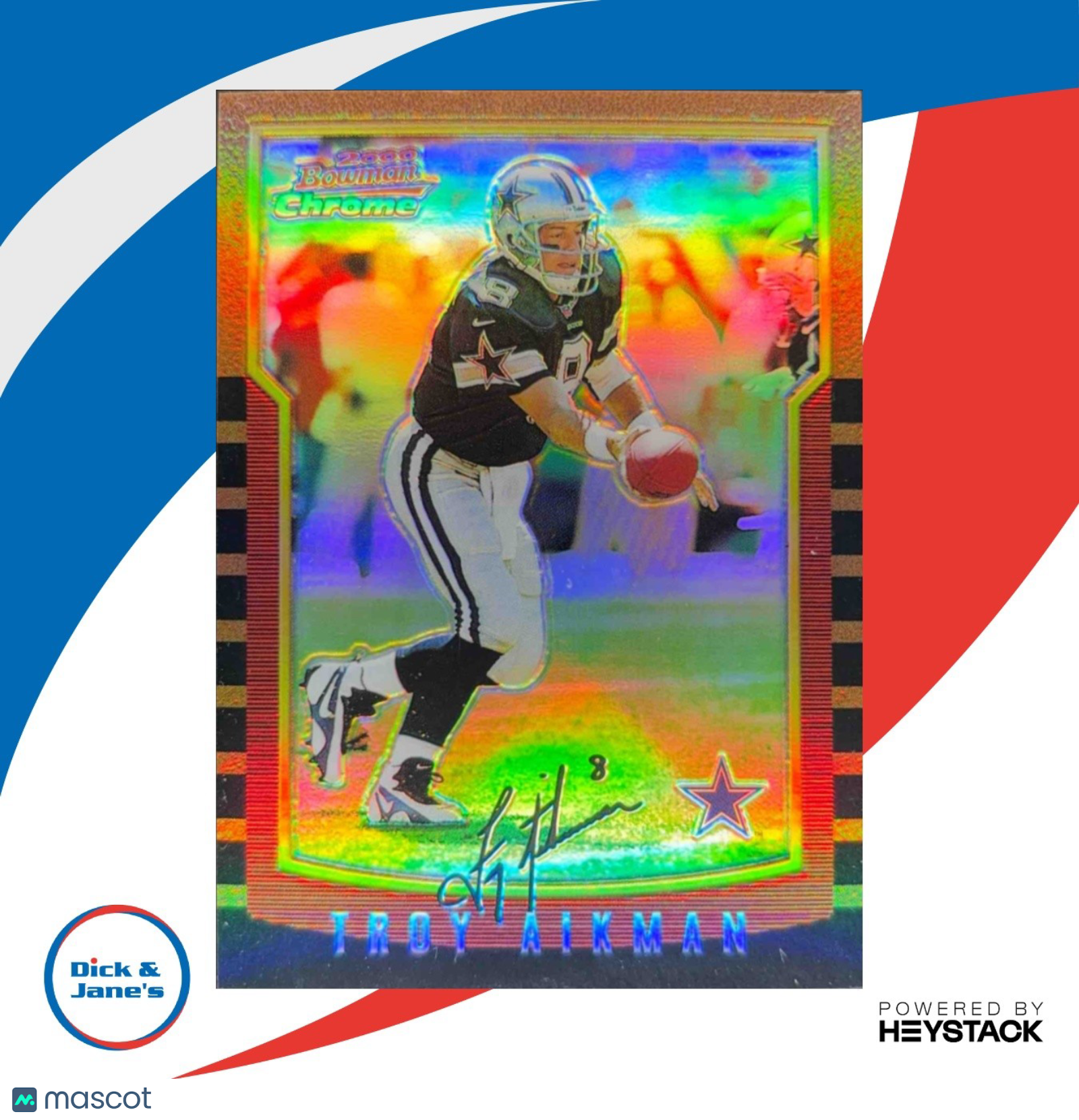 2000 Bowman Chrome Troy Aikman Refractor #139 Dallas Cowboys