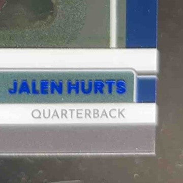 2022 Panini Clearly Donruss Jalen Hurts Blue 27/99 #38 Philadelphia Eagles