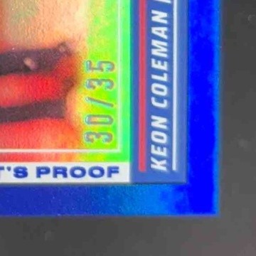 2024 Panini Score Keon Coleman Artist's Proof 30/35 #337 RC Buffalo Bills