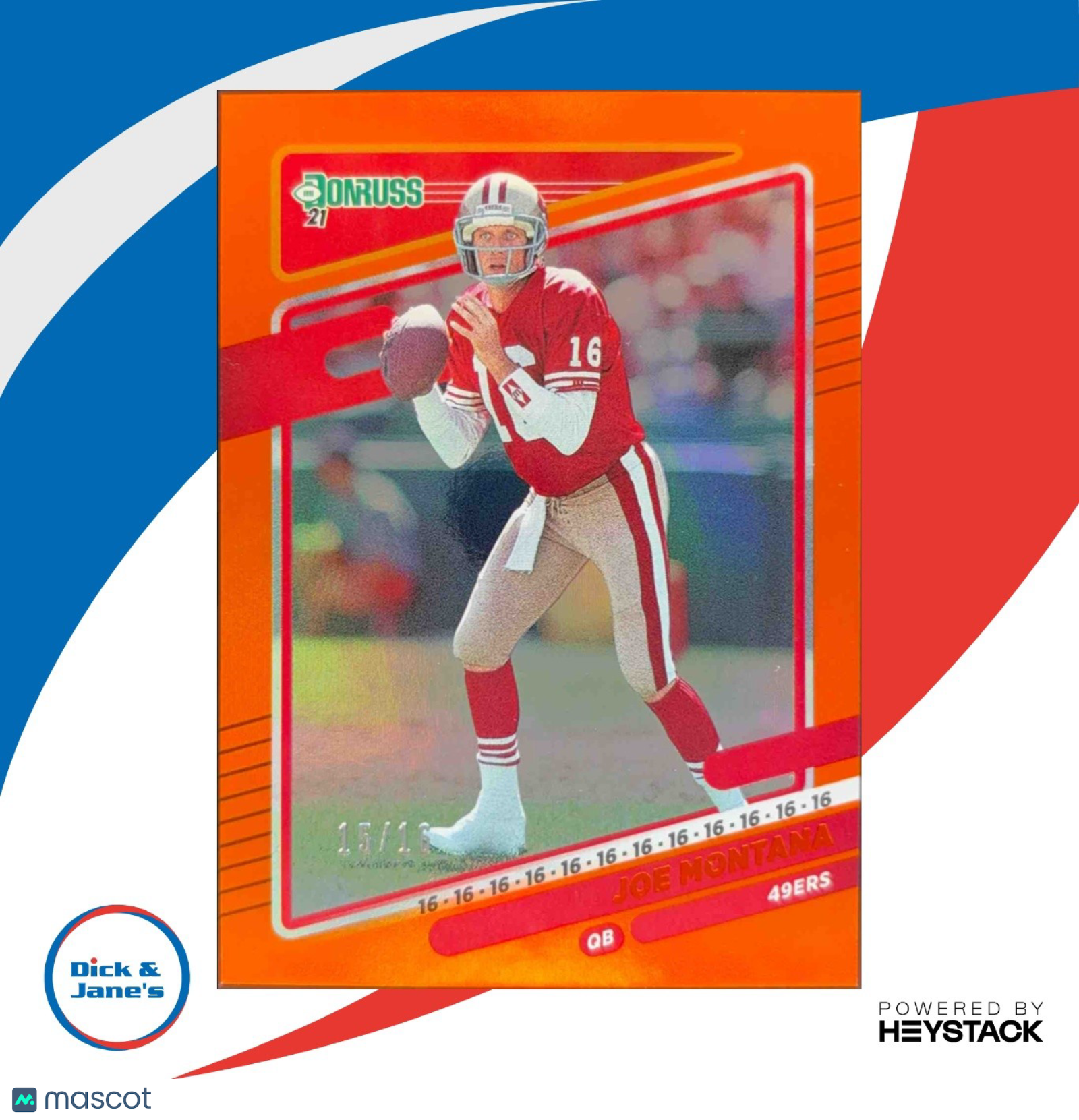 2021 Panini Donruss Joe Montana Jersey Number 15/16 #57 San Francisco 49ers