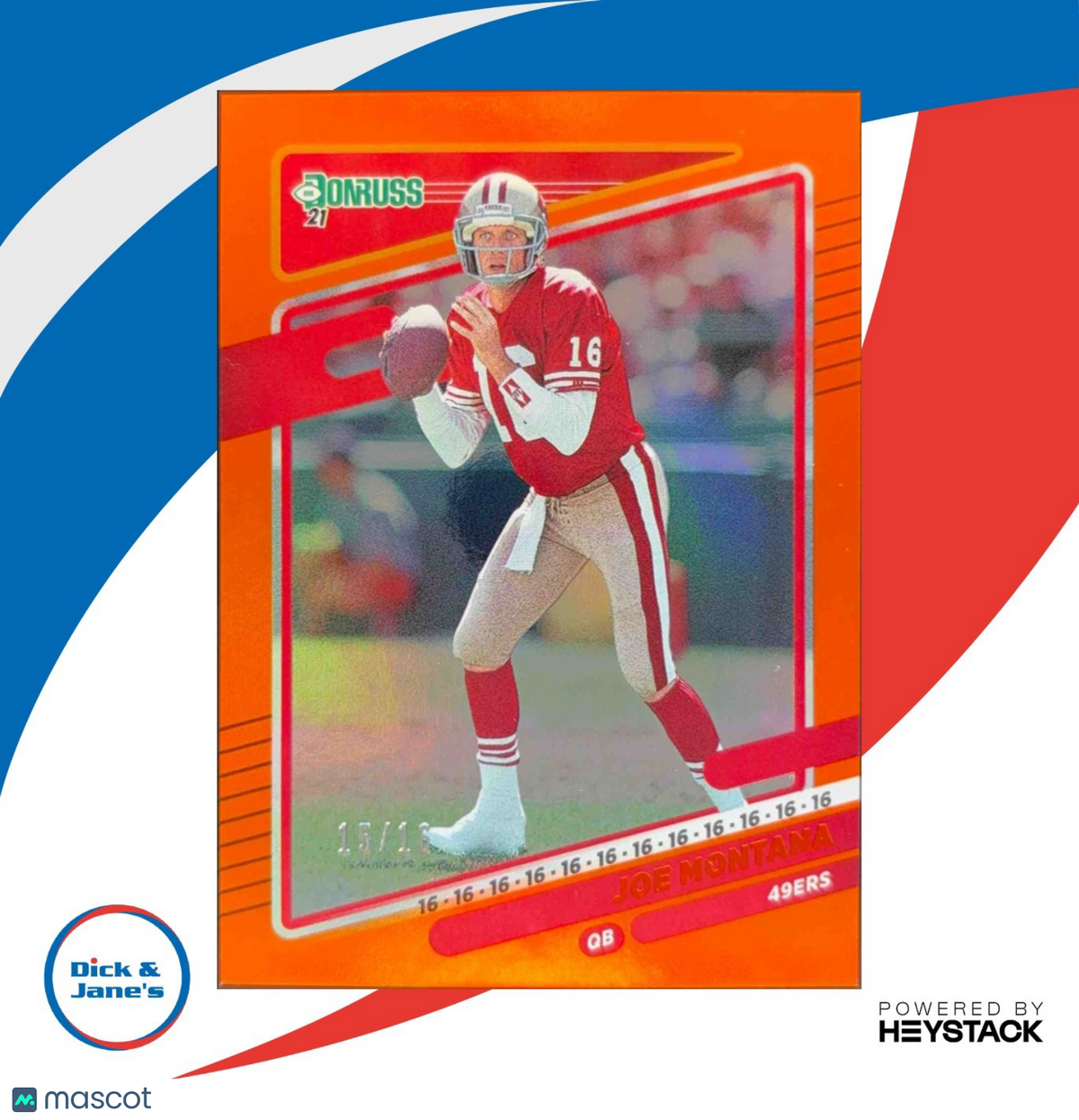 2021 Panini Donruss Joe Montana Jersey Number 15/16 #57 San Francisco 49ers